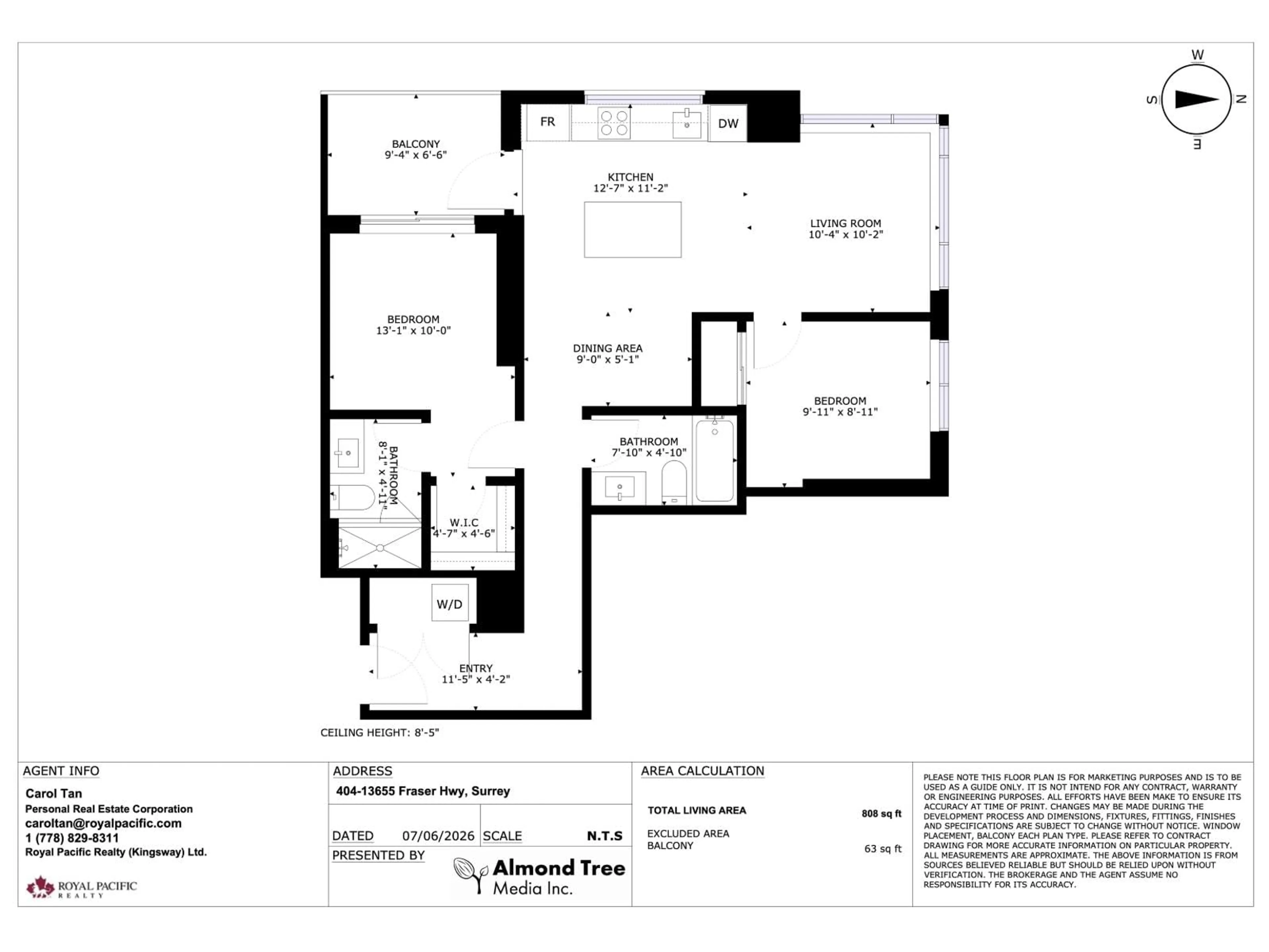 Floor plan for 404 - 13655 FRASER HIGHWAY, Surrey British Columbia V3T0P8