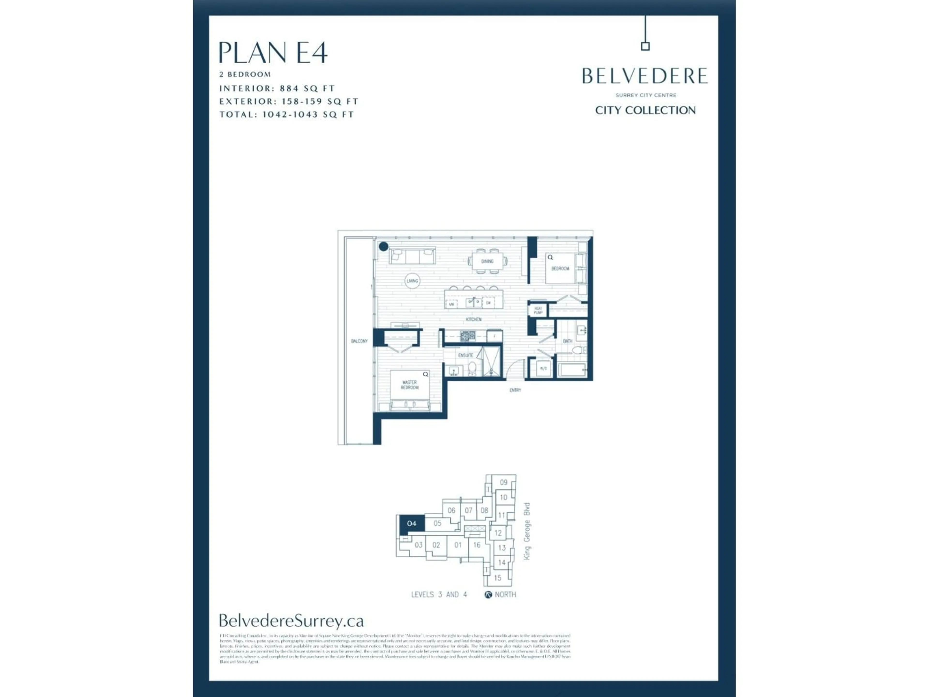 Floor plan for 404 - 9675 KING GEORGE BOULEVARD, Surrey British Columbia V3T0T7