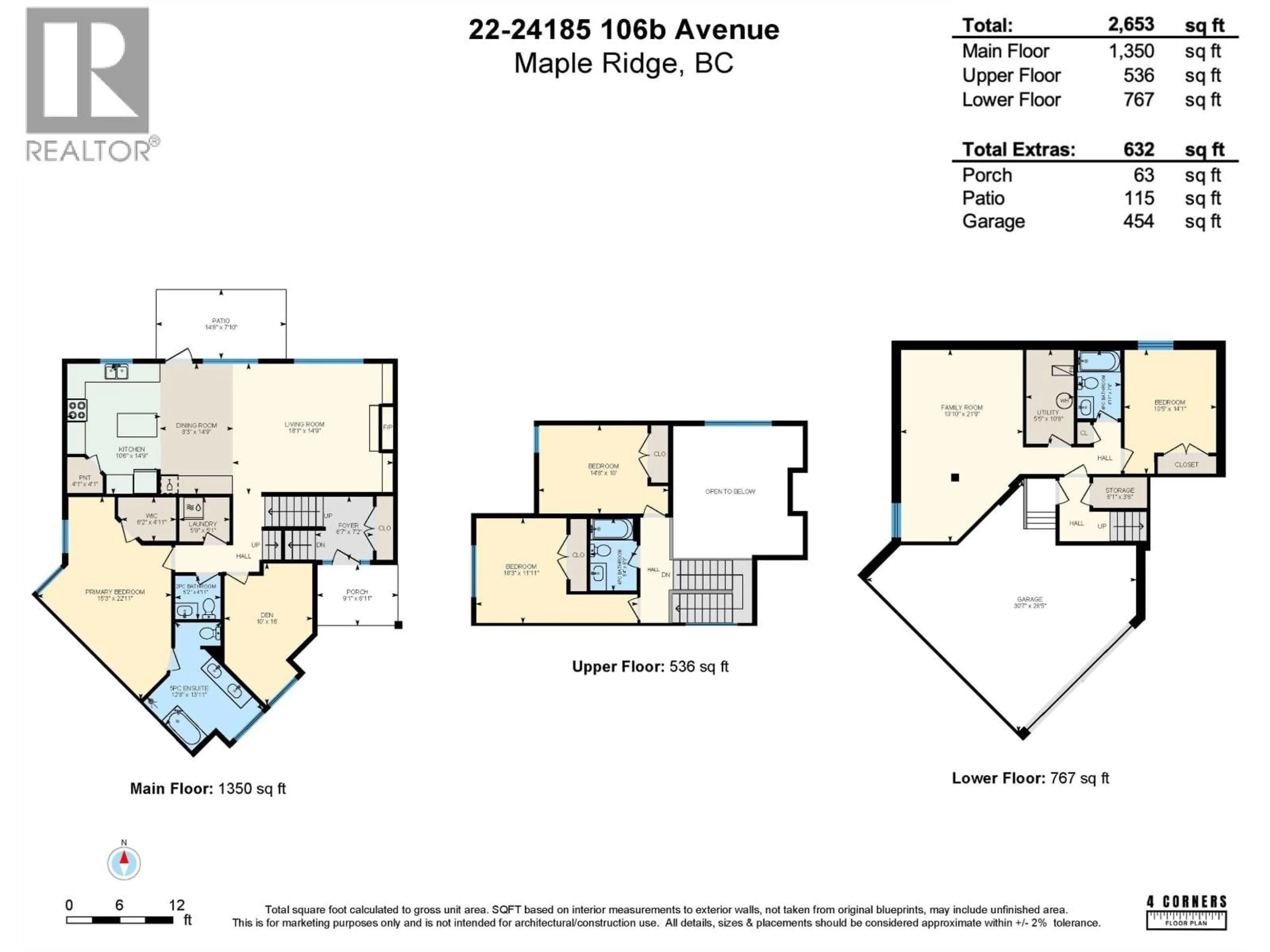 Floor plan for 22 - 24185 106B AVENUE, Maple Ridge British Columbia V2W0C4
