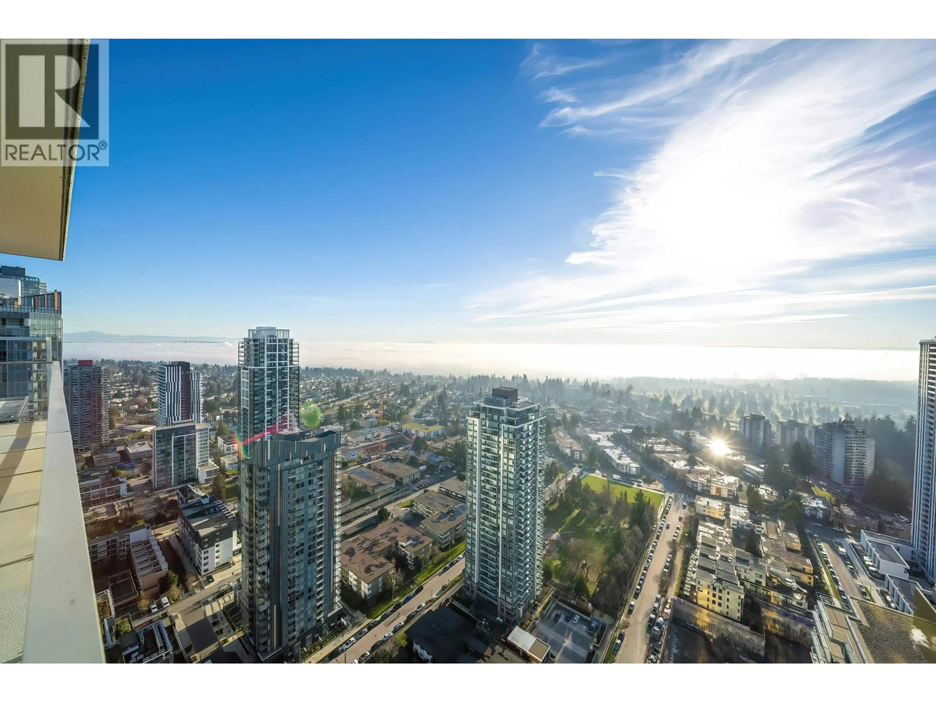 A pic from outside/outdoor area/front of a property/back of a property/a pic from drone, city buildings view from balcony for 3804 - 6383 MCKAY AVENUE, Burnaby British Columbia V5H0H8