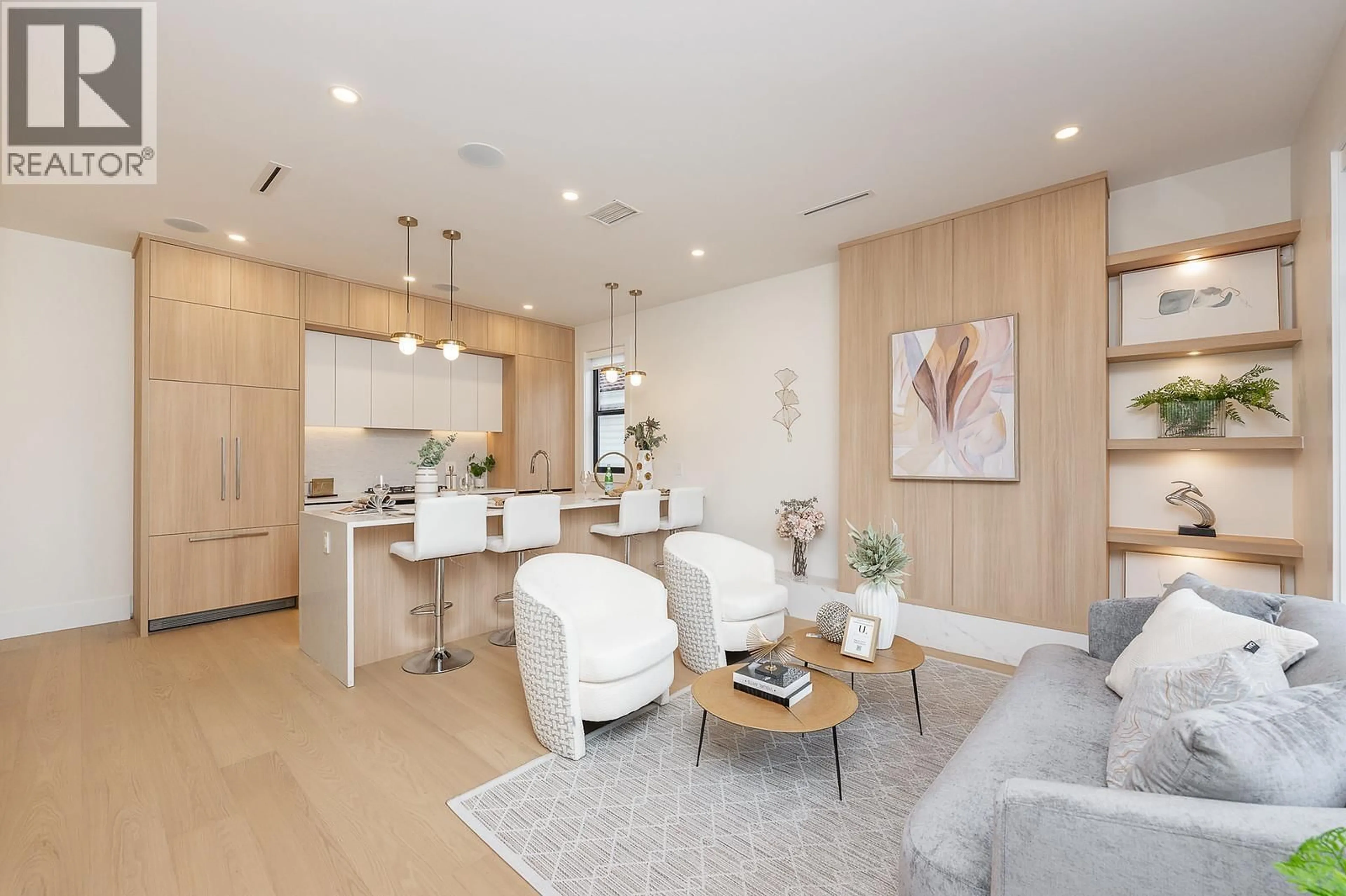 Living room with furniture, wood/laminate floor for 1 - 4828 ALBERT STREET, Burnaby British Columbia V5C2H3