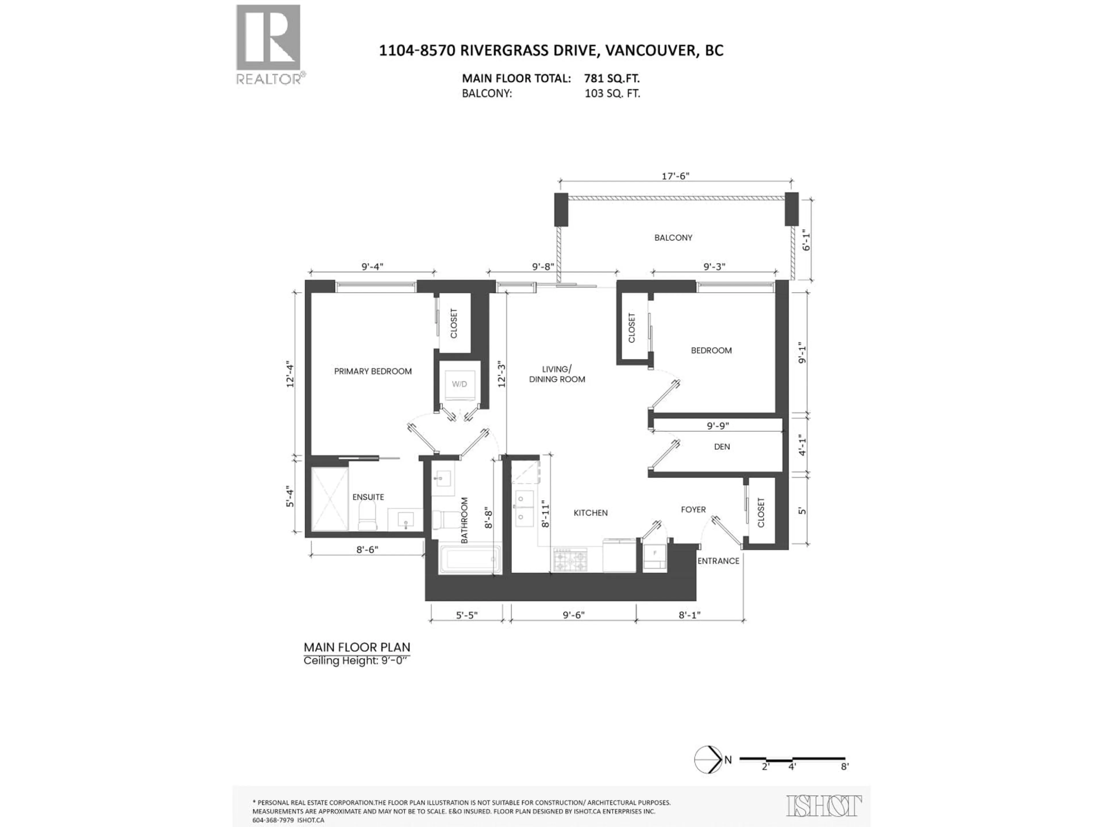 Floor plan for 1104 - 8570 RIVERGRASS DRIVE, Vancouver British Columbia V5S0H4