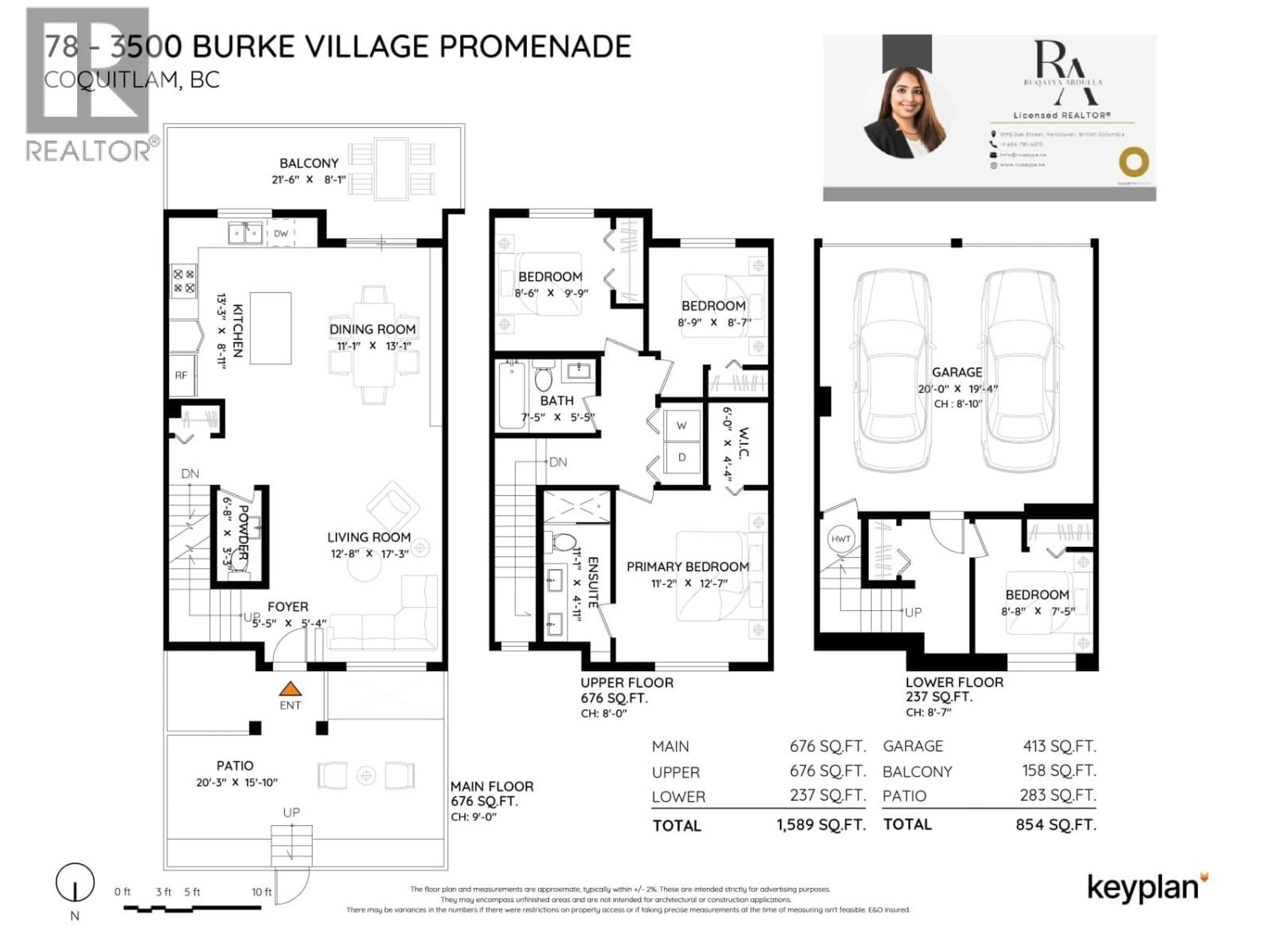 Floor plan for 78 - 3500 BURKE VILLAGE PROMENADE, Coquitlam British Columbia V3E0N2