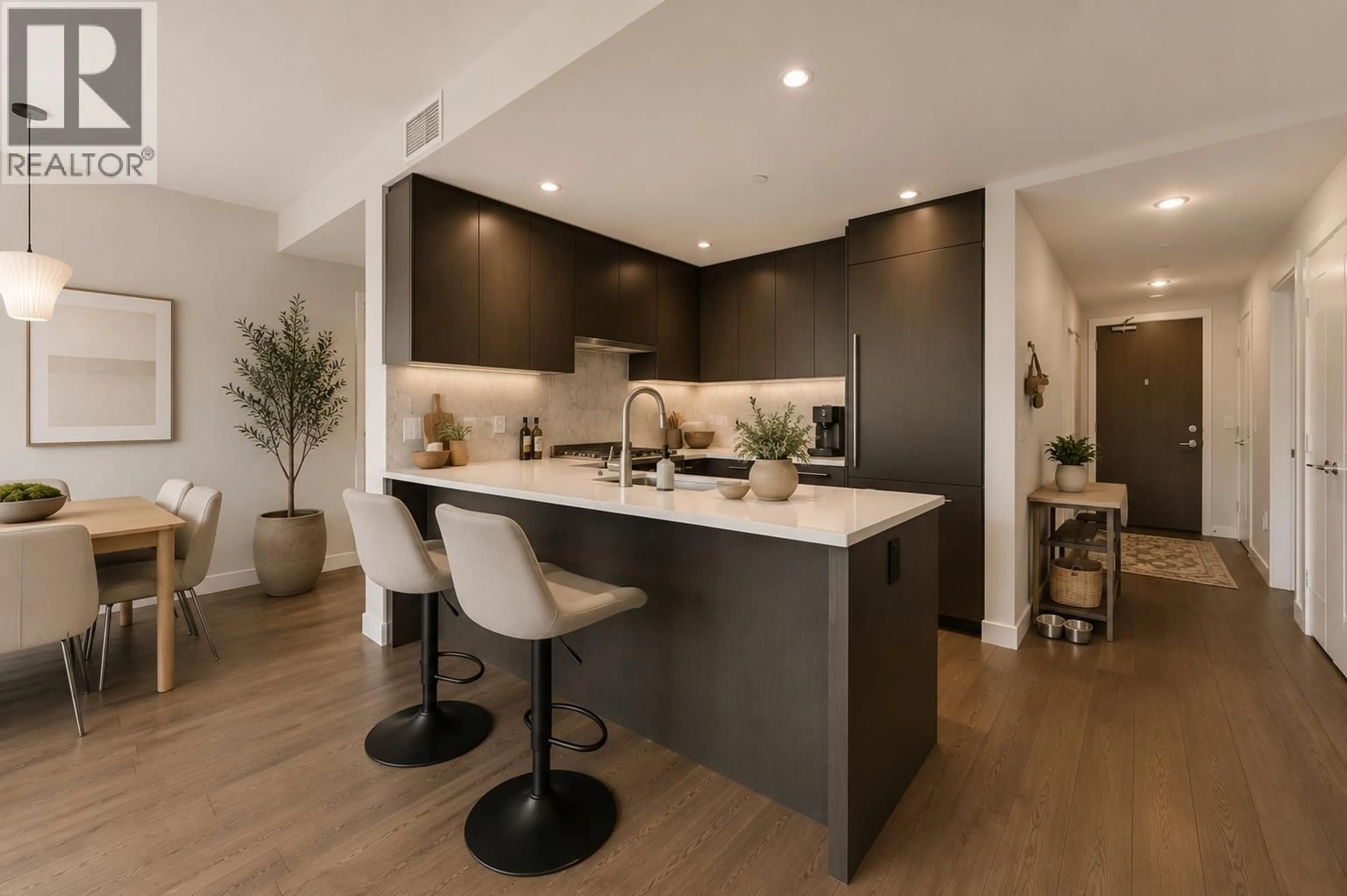 Open concept kitchen, wood/laminate floor for 308 - 4080 YUKON STREET, Vancouver British Columbia V5Y0L4