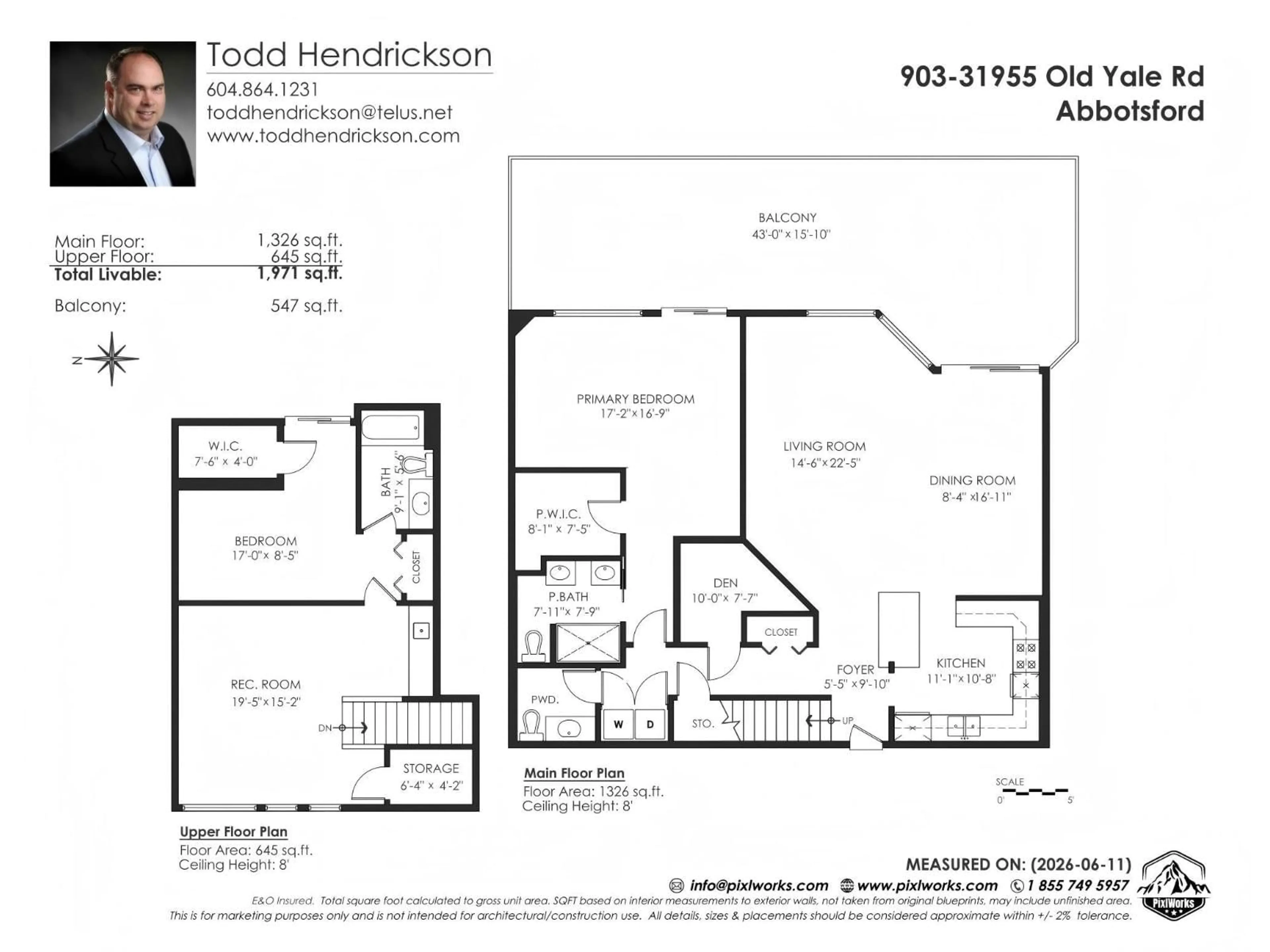 Floor plan for 903 - 31955 OLD YALE ROAD, Abbotsford British Columbia V2T4N1