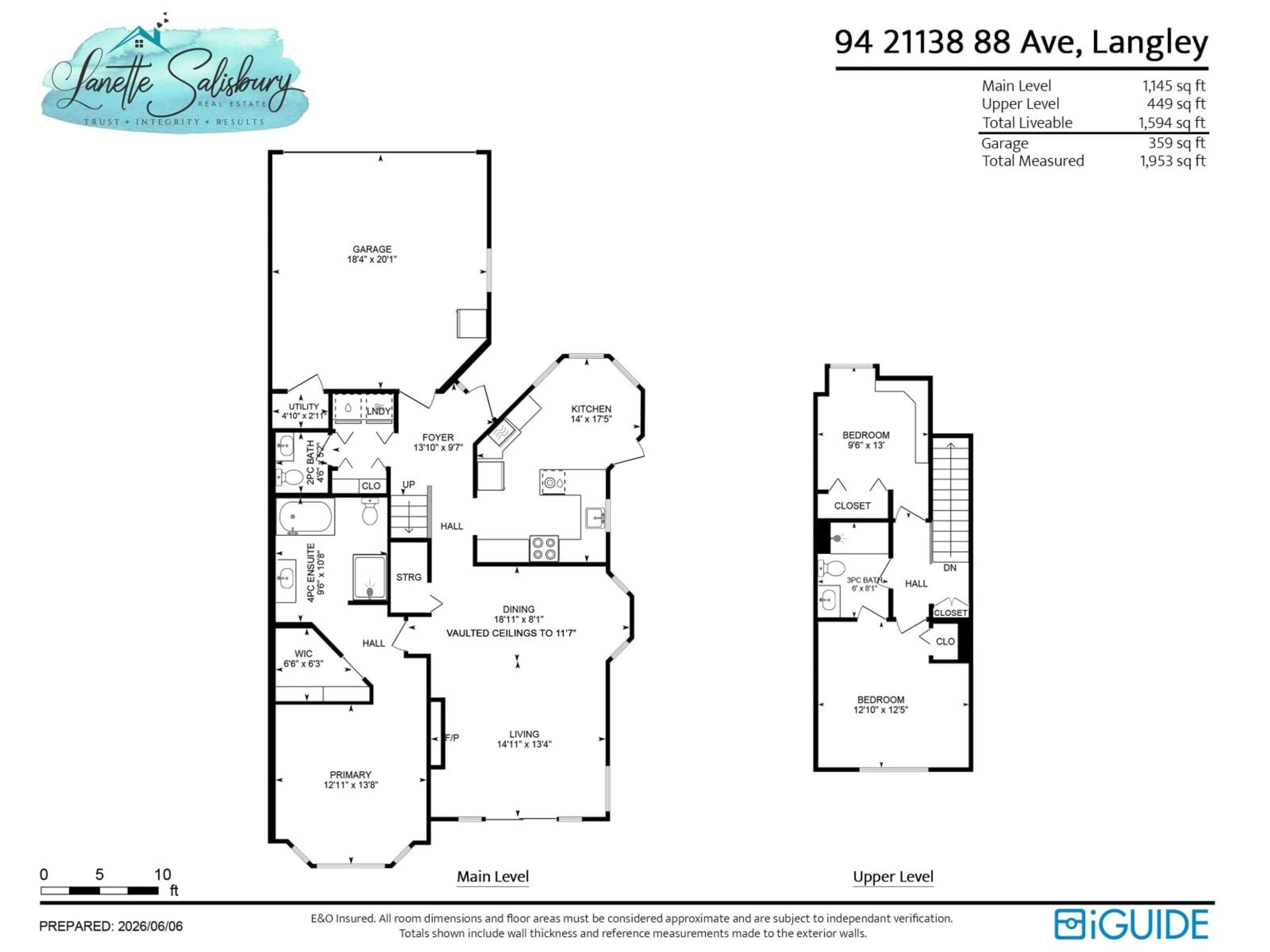 Floor plan for 94 - 21138 88 AVENUE, Langley British Columbia V1M2G7