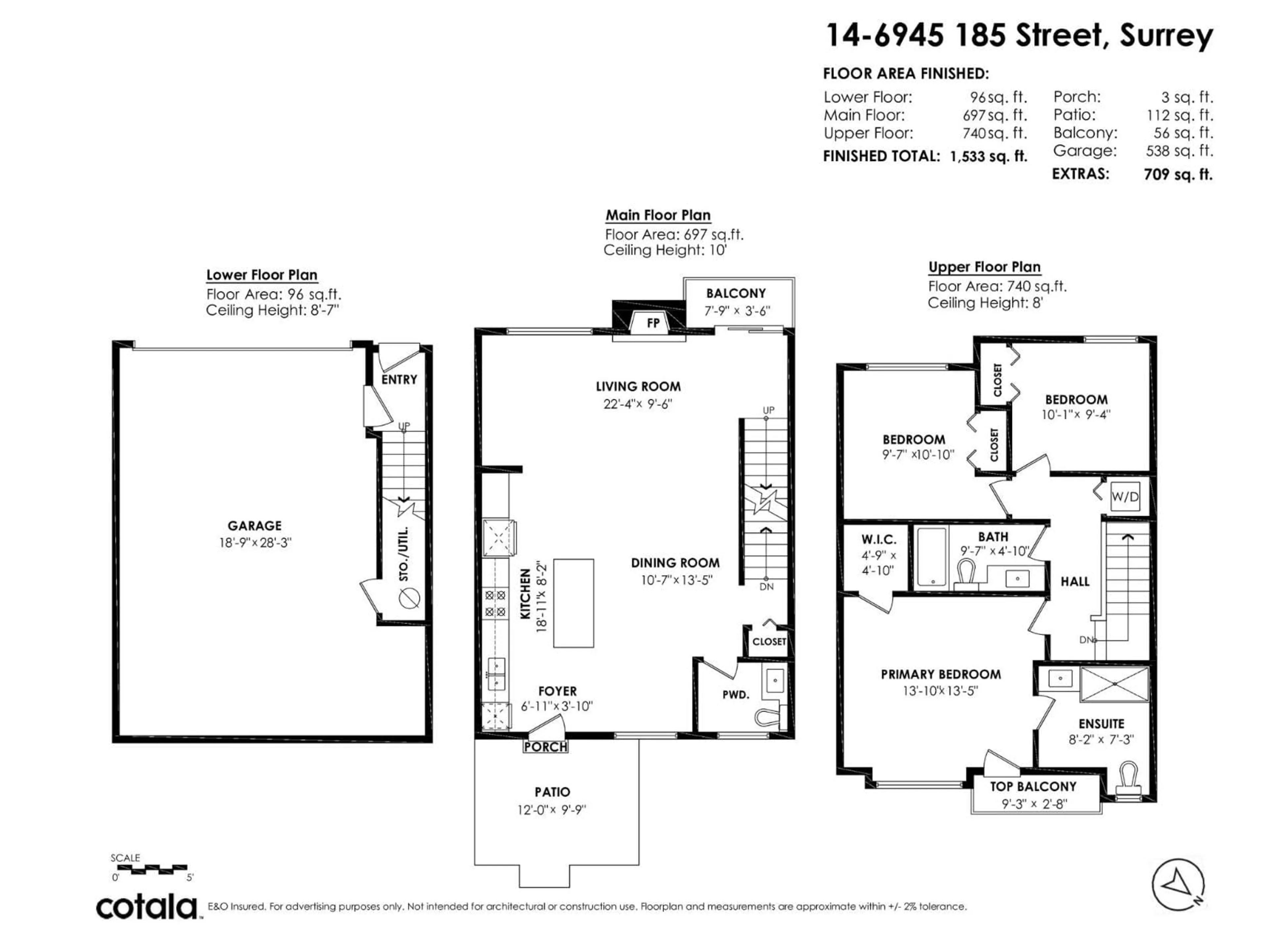 Floor plan for 14 - 6945 185 STREET, Surrey British Columbia V4N6N4