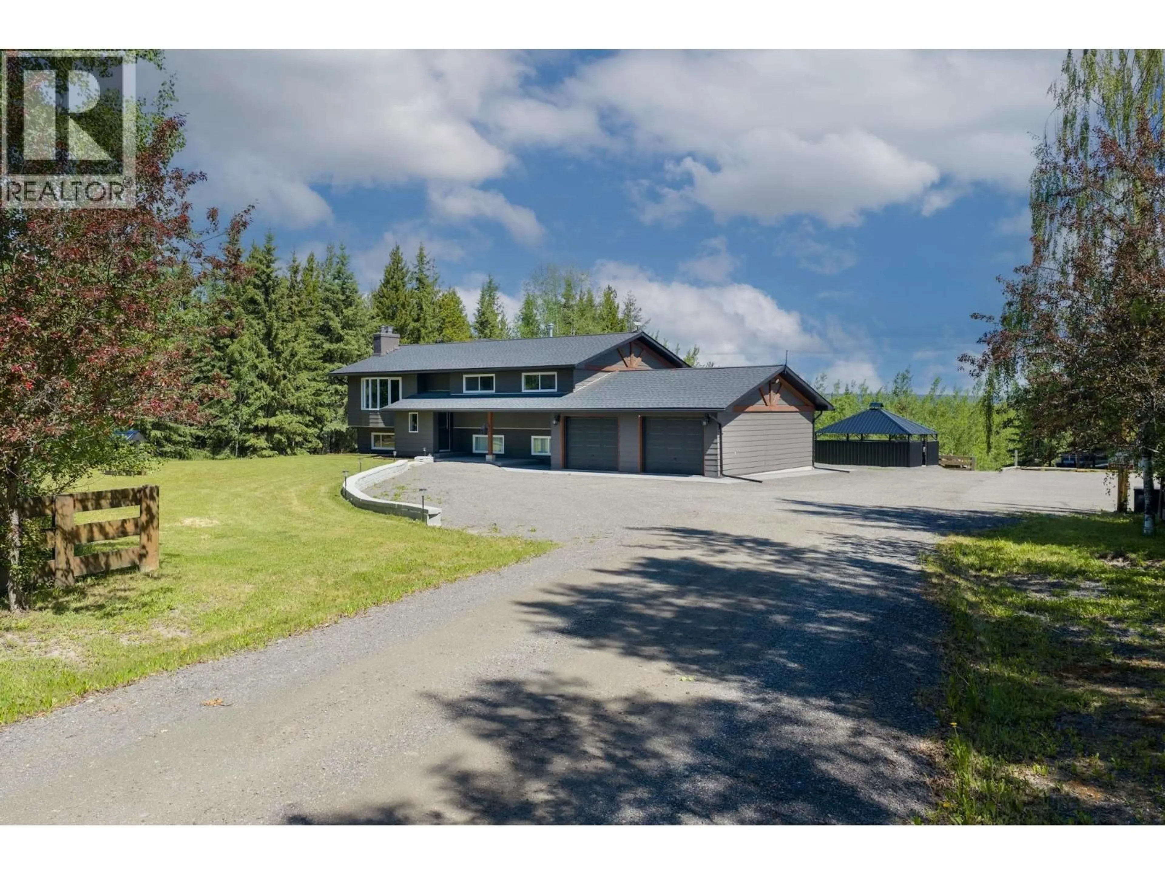 A pic from outside/outdoor area/front of a property/back of a property/a pic from drone, street for 1375 MARKAY DRIVE, Vanderhoof British Columbia V0J3A1