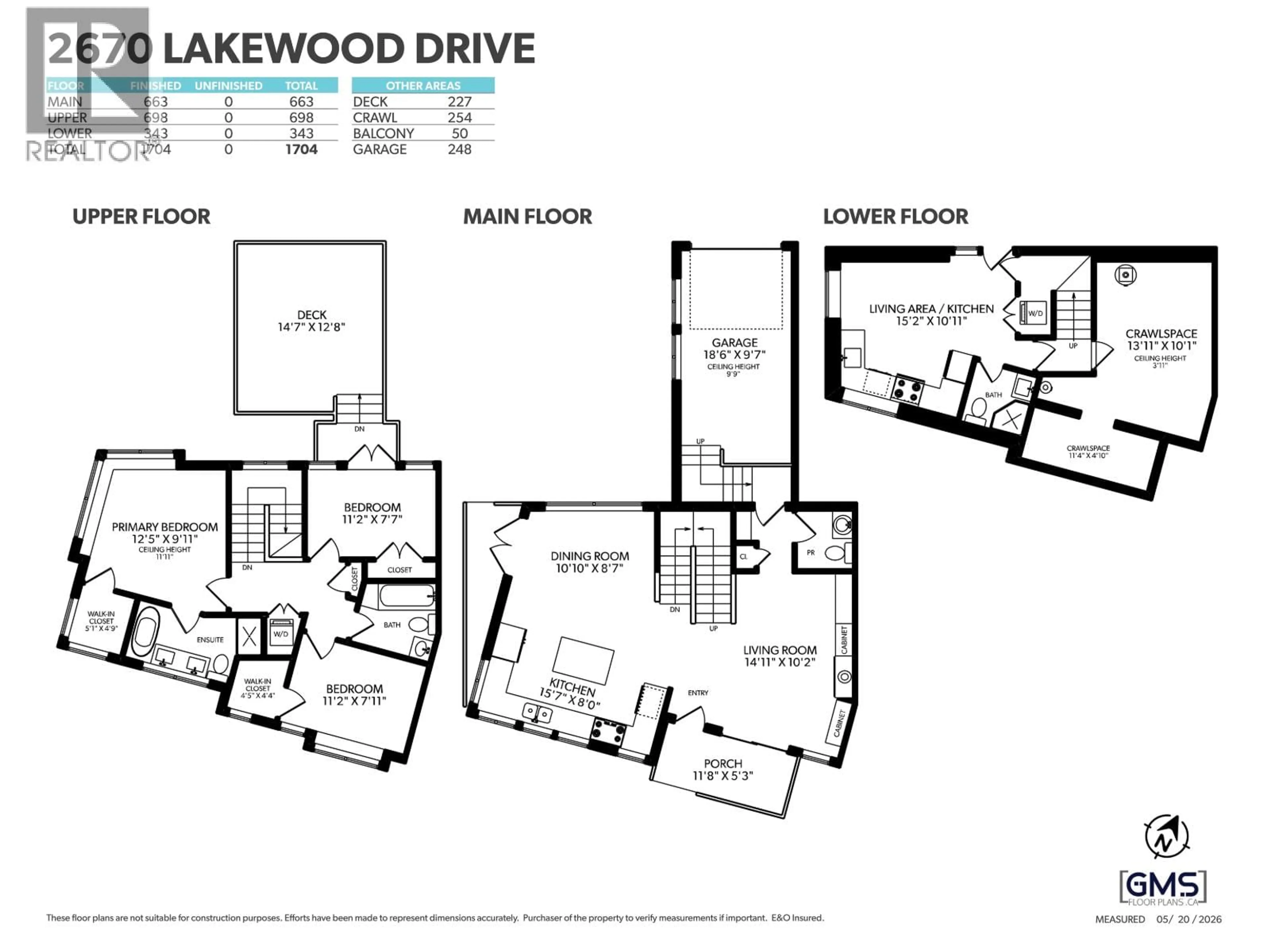 Floor plan for 2670 LAKEWOOD DRIVE, Vancouver British Columbia V5N1N6