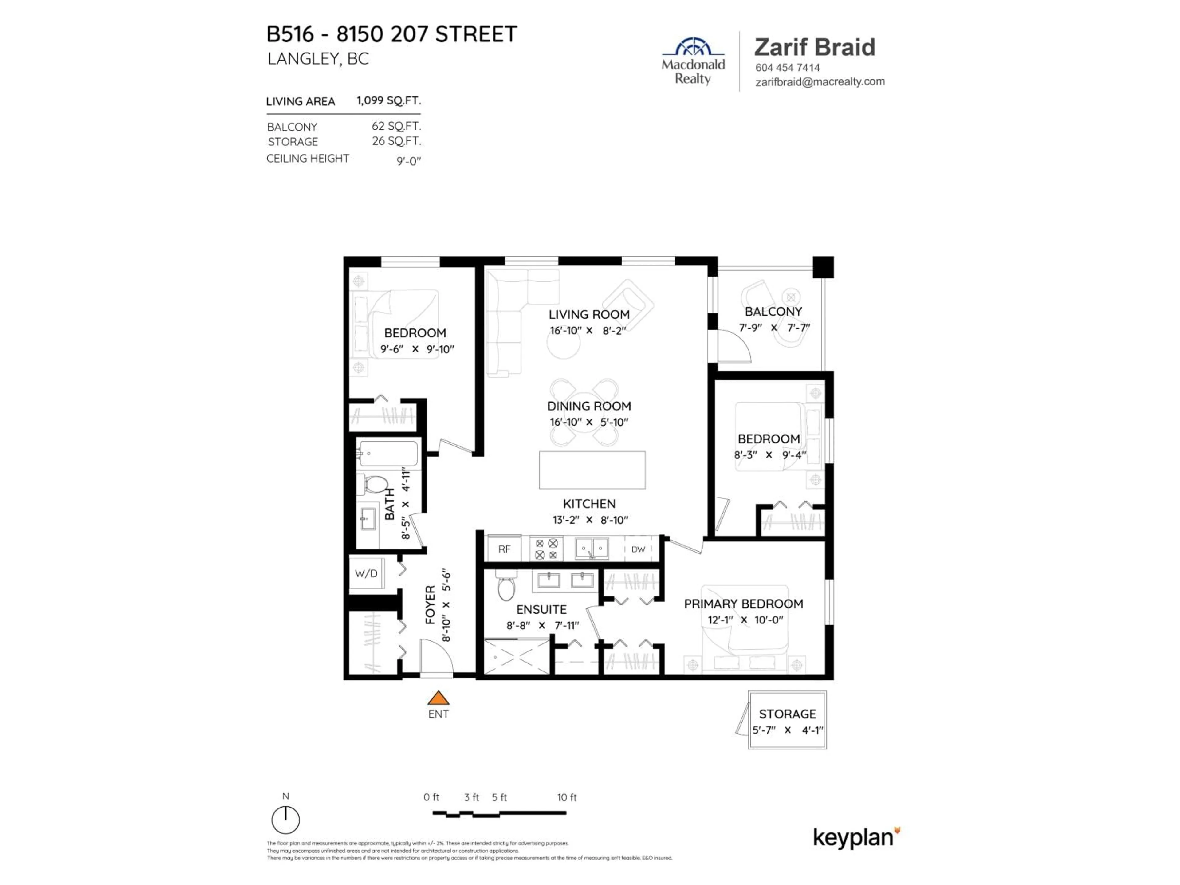 Floor plan for B516 - 8150 207 STREET, Langley British Columbia V2Y4J3