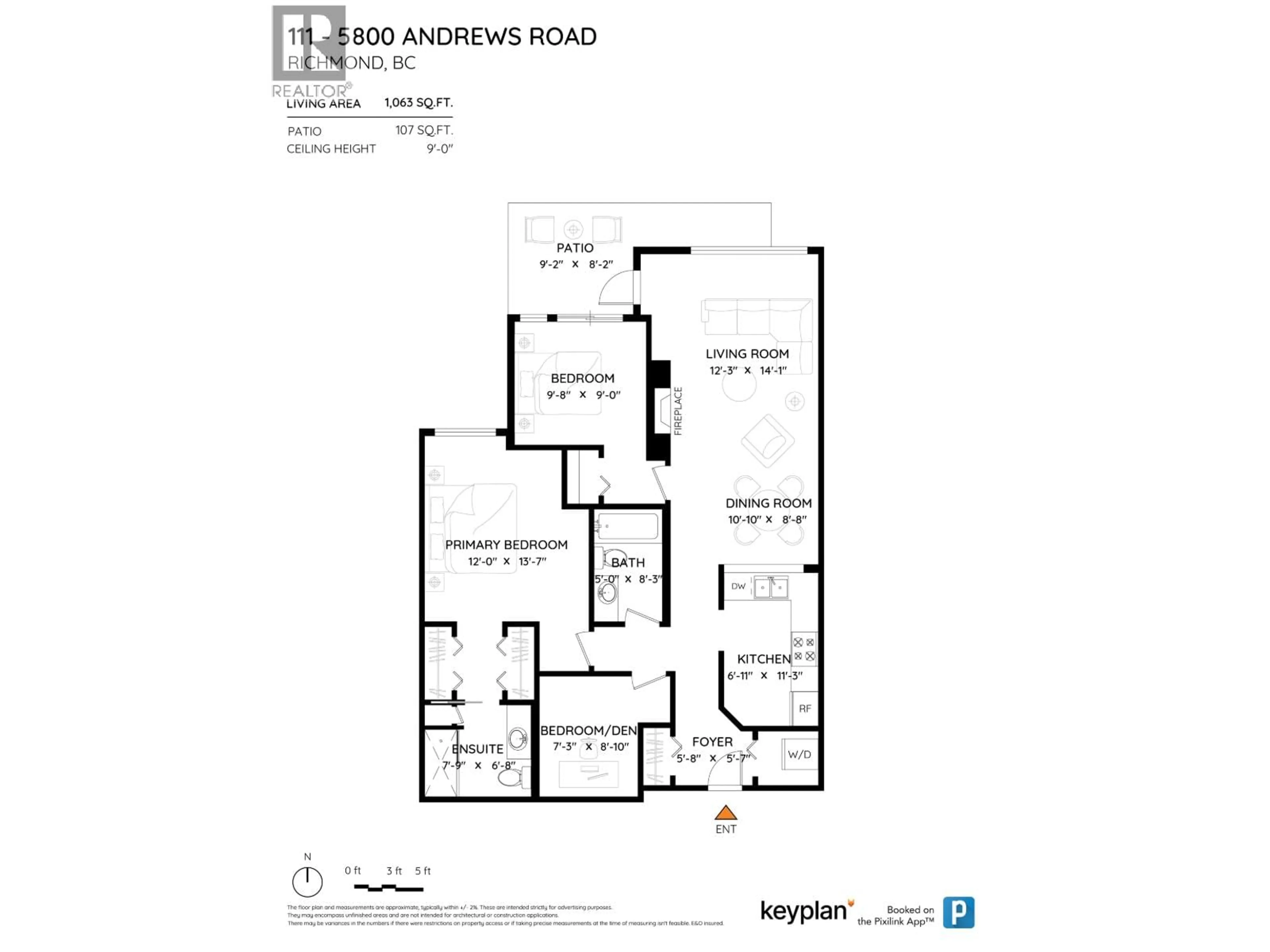 Floor plan for 111 - 5800 ANDREWS ROAD, Richmond British Columbia V7E6M2