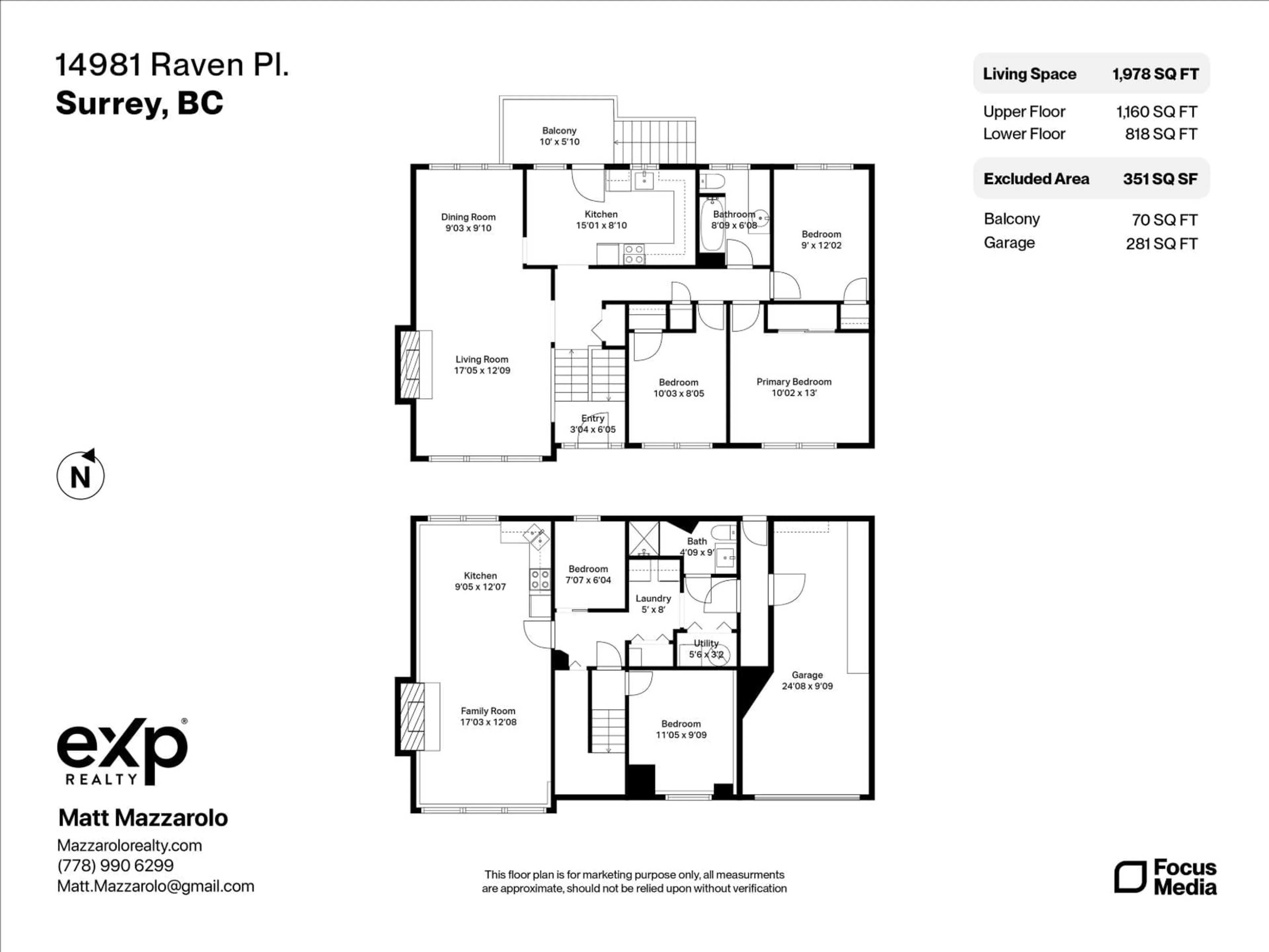 Floor plan for 14981 RAVEN PLACE, Surrey British Columbia V3R4T3