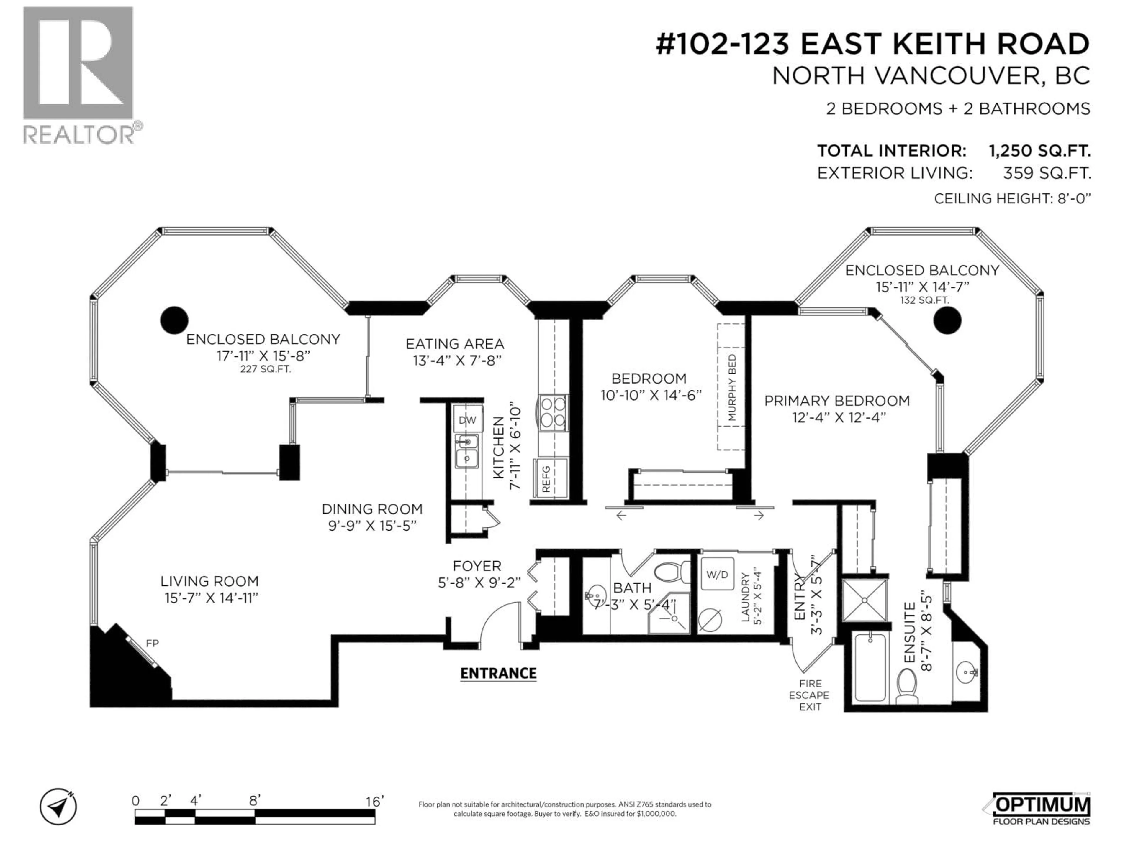 Floor plan for 102 - 123 KEITH ROAD, North Vancouver British Columbia V7L1V1