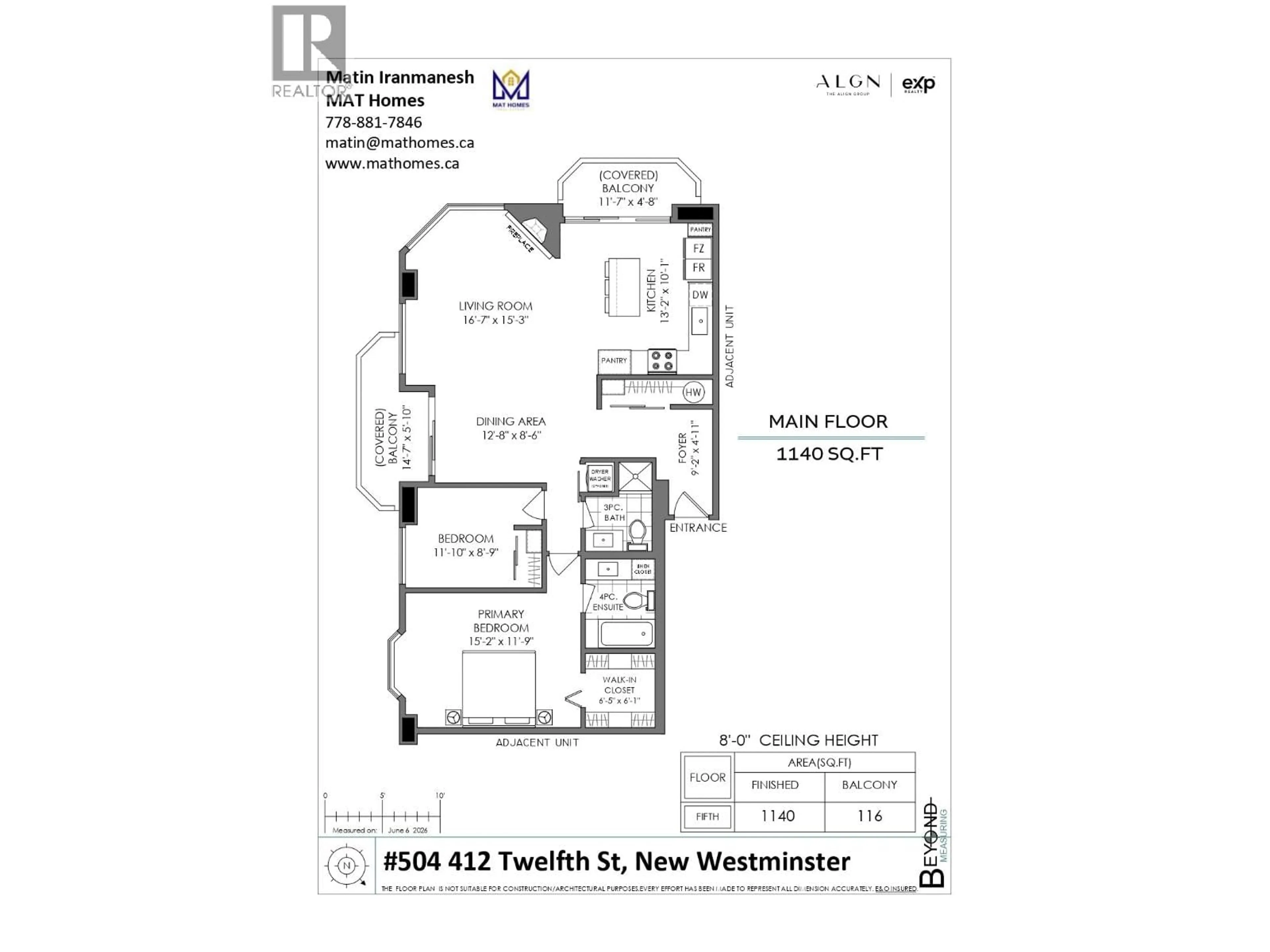 Floor plan for 504 - 412 TWELFTH STREET, New Westminster British Columbia V3M6R2