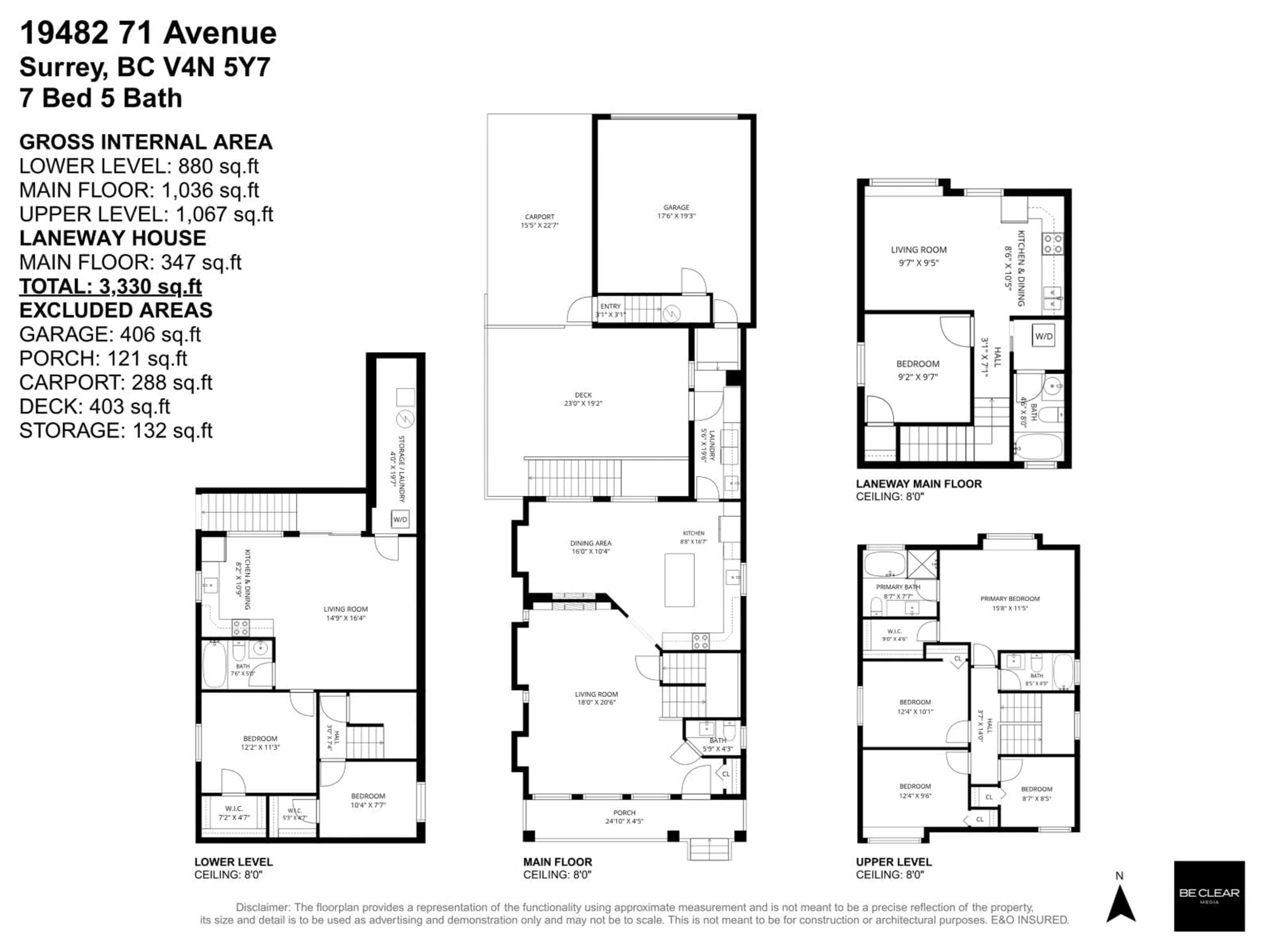 Floor plan for 19482 71 AVENUE, Surrey British Columbia V4N5Y7