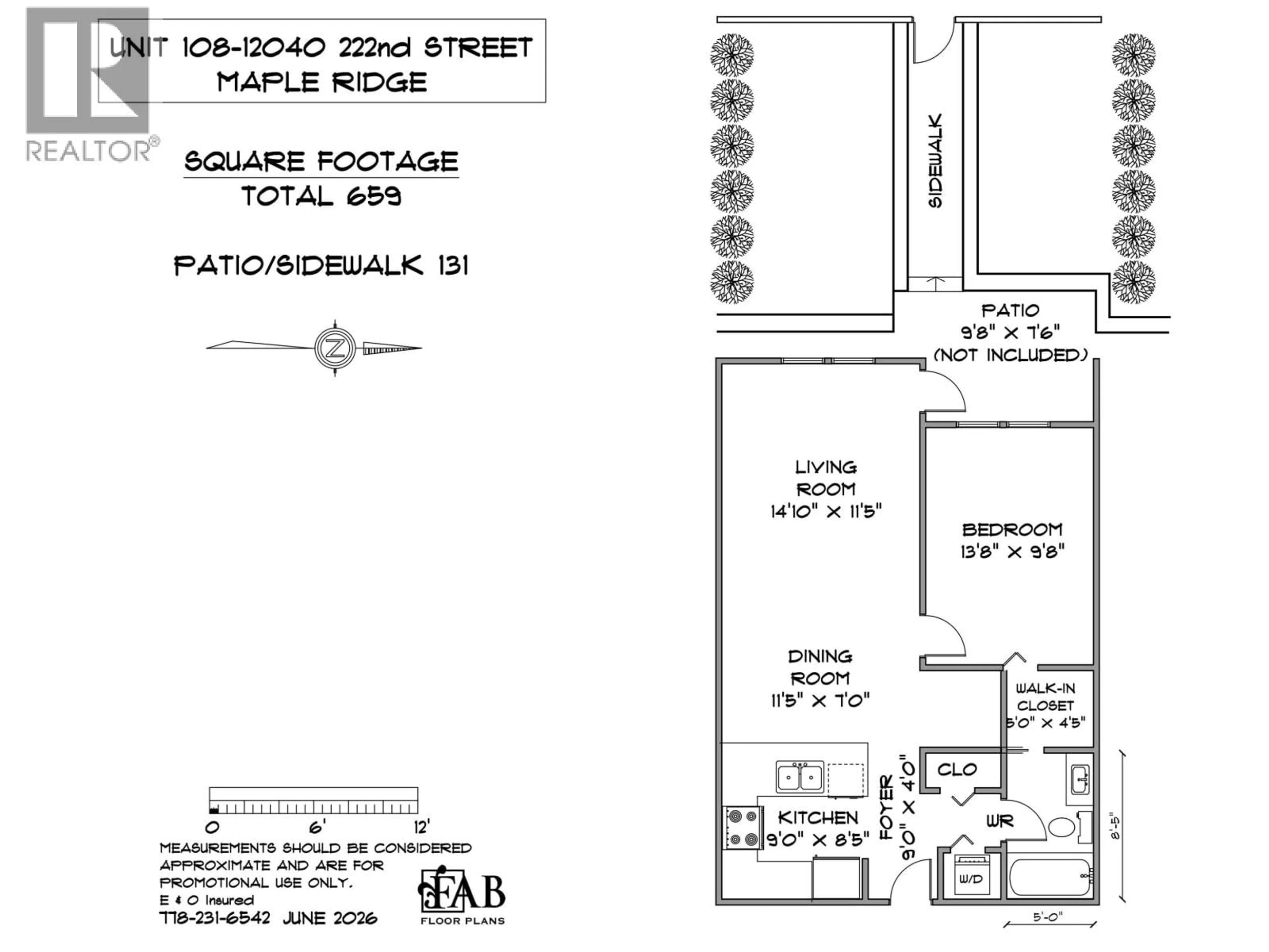 Floor plan for 108 - 12040 222 STREET, Maple Ridge British Columbia V2X5W1