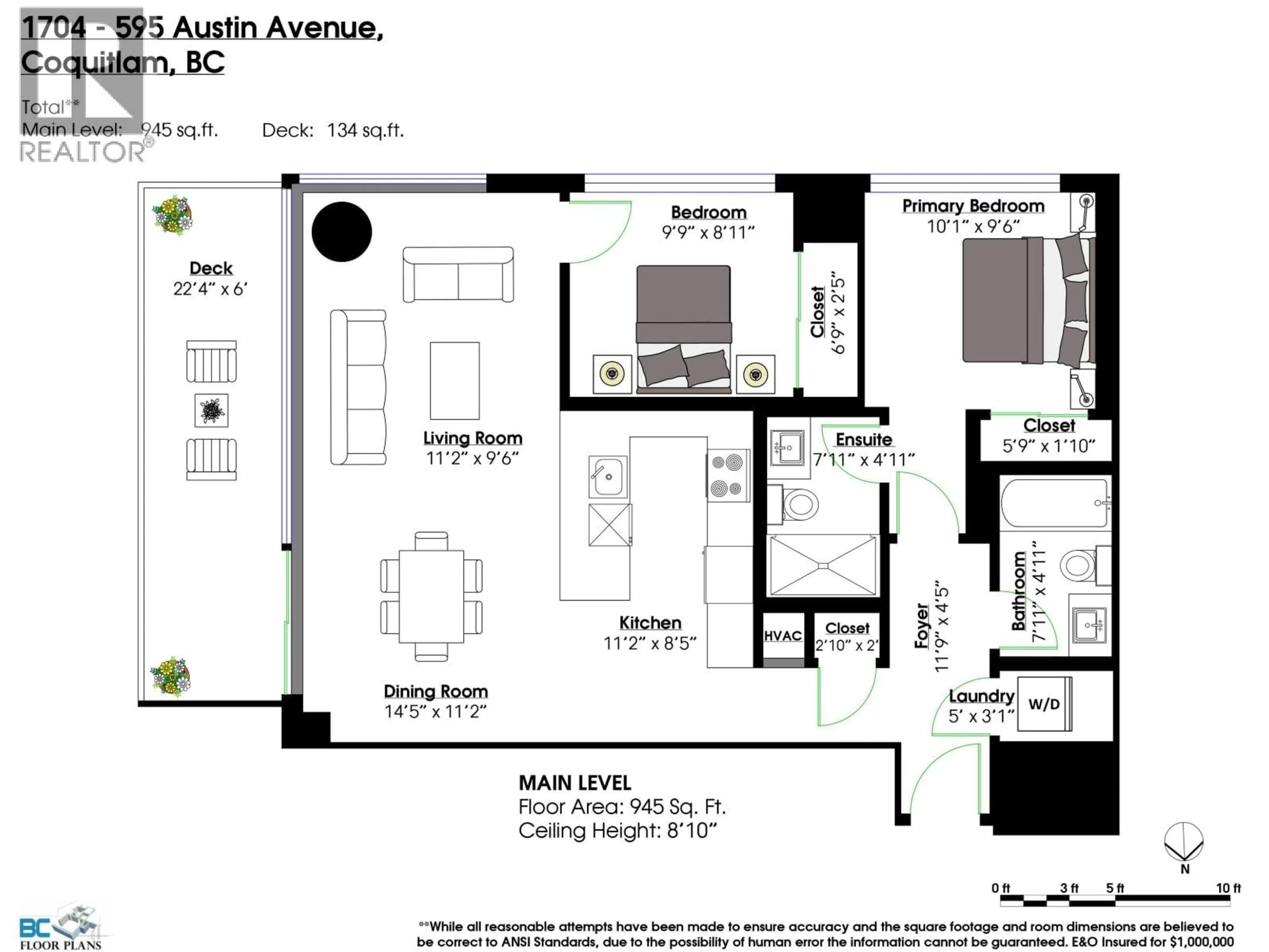 Floor plan for 1704 - 595 AUSTIN AVENUE, Coquitlam British Columbia V3K0G7