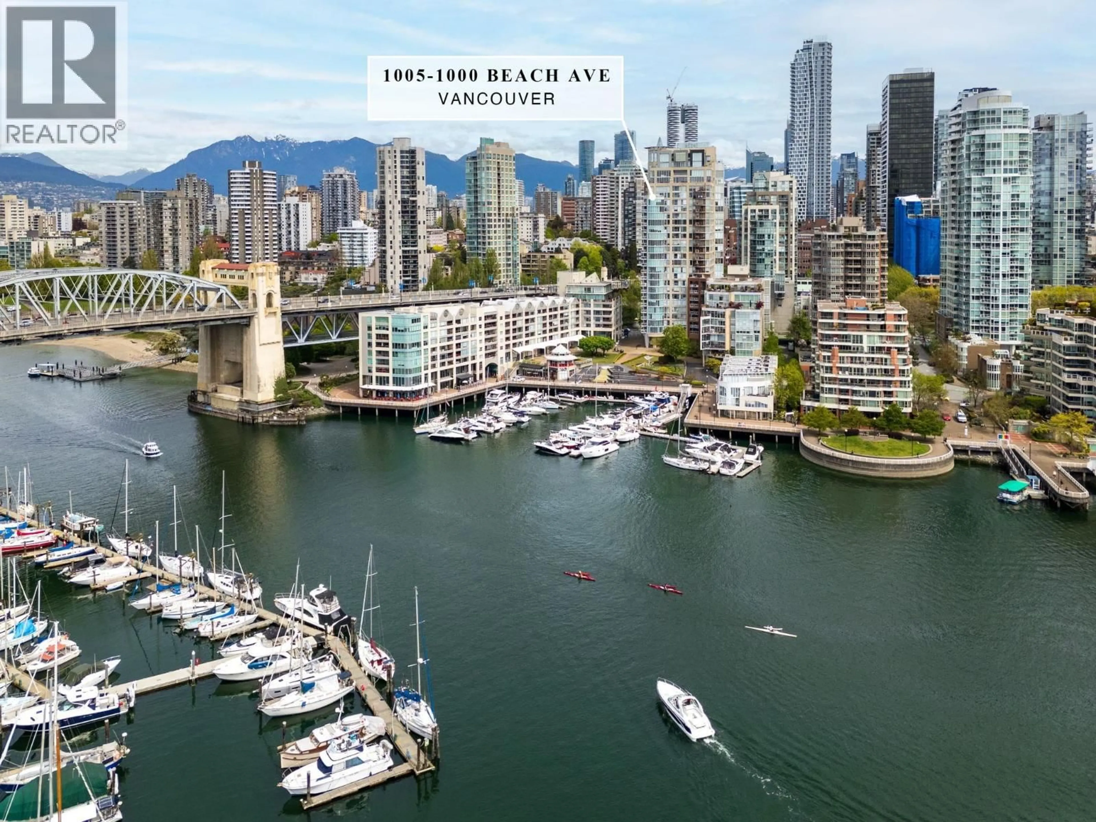 A pic from outside/outdoor area/front of a property/back of a property/a pic from drone, water/lake/river/ocean view for 1005 - 1000 BEACH AVENUE, Vancouver British Columbia V6E4M2