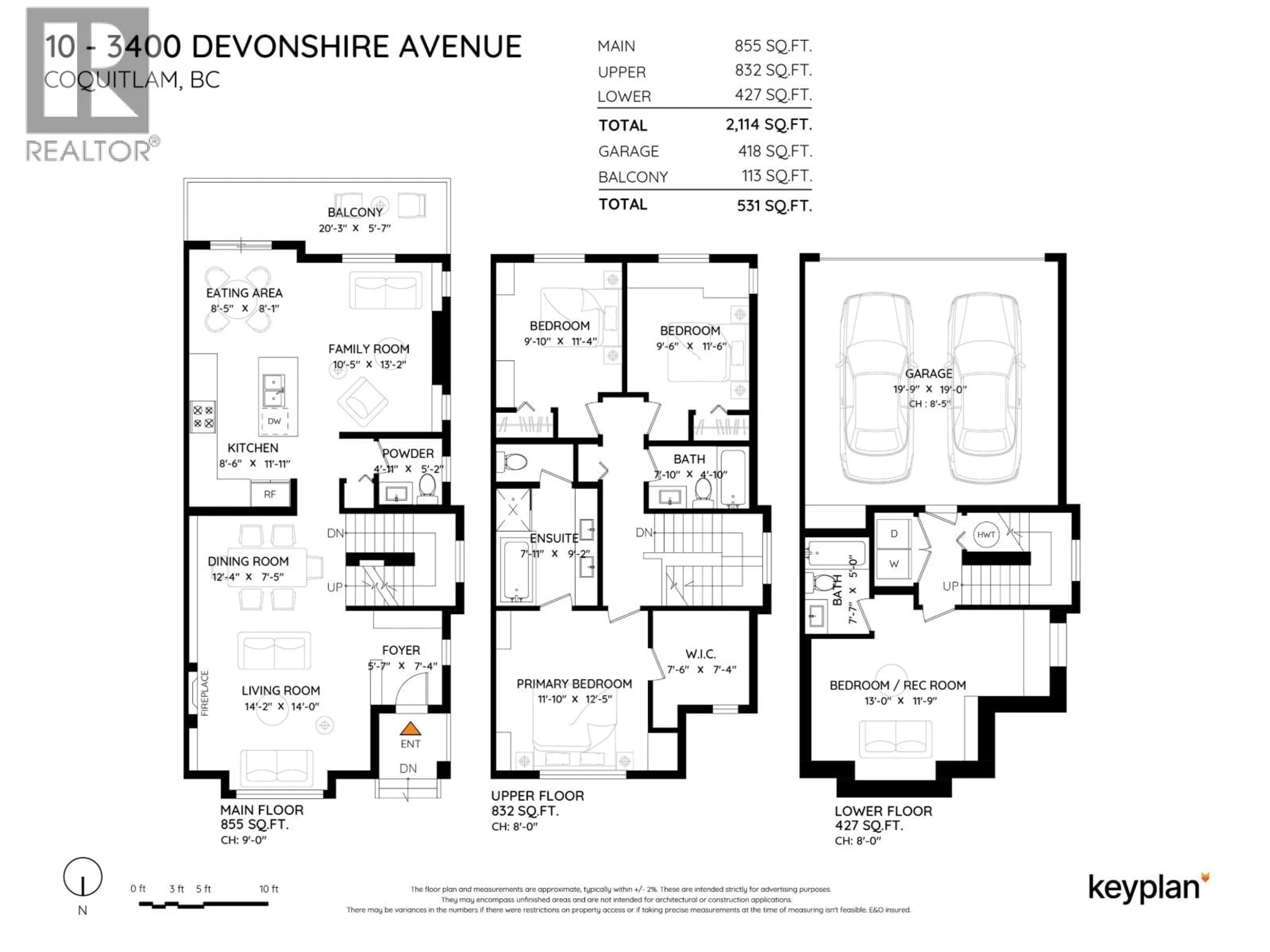 Floor plan for 10 - 3400 DEVONSHIRE AVENUE, Coquitlam British Columbia V3E0L1