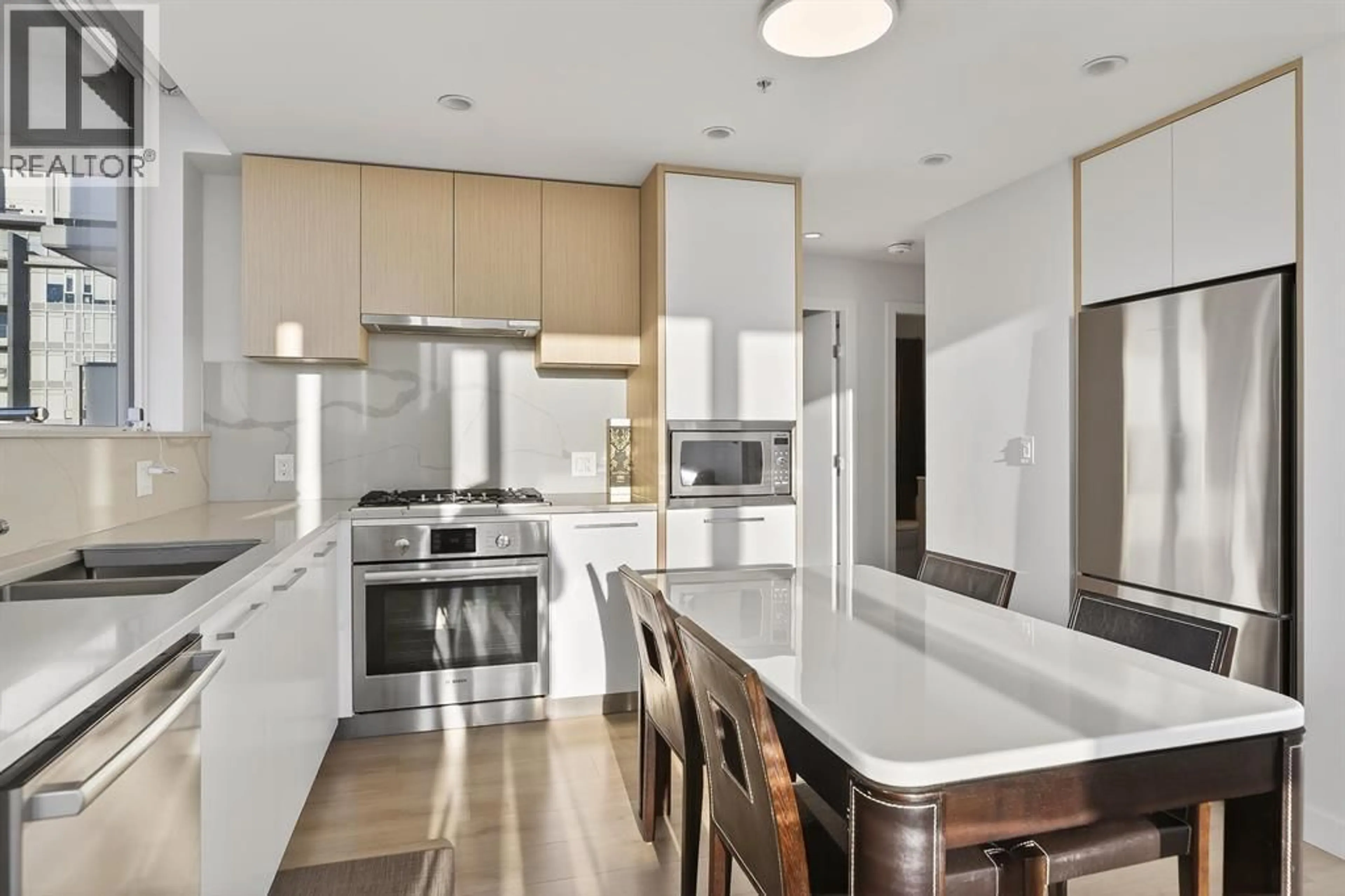 Contemporary kitchen, ceramic/tile floor for 1609 - 567 CLARKE ROAD, Coquitlam British Columbia V3J0K7