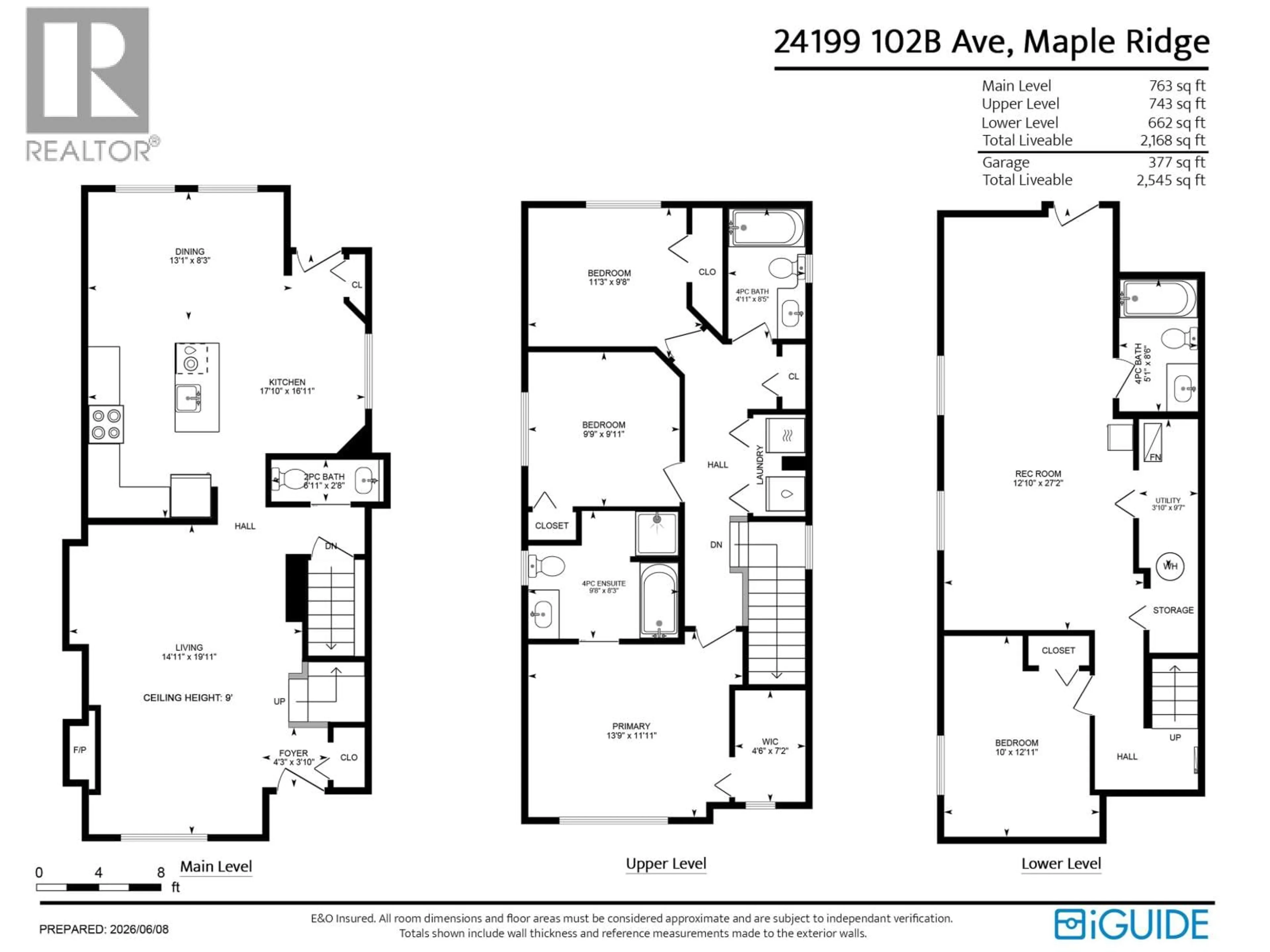 Floor plan for 24199 102B AVENUE, Maple Ridge British Columbia V2W2C5