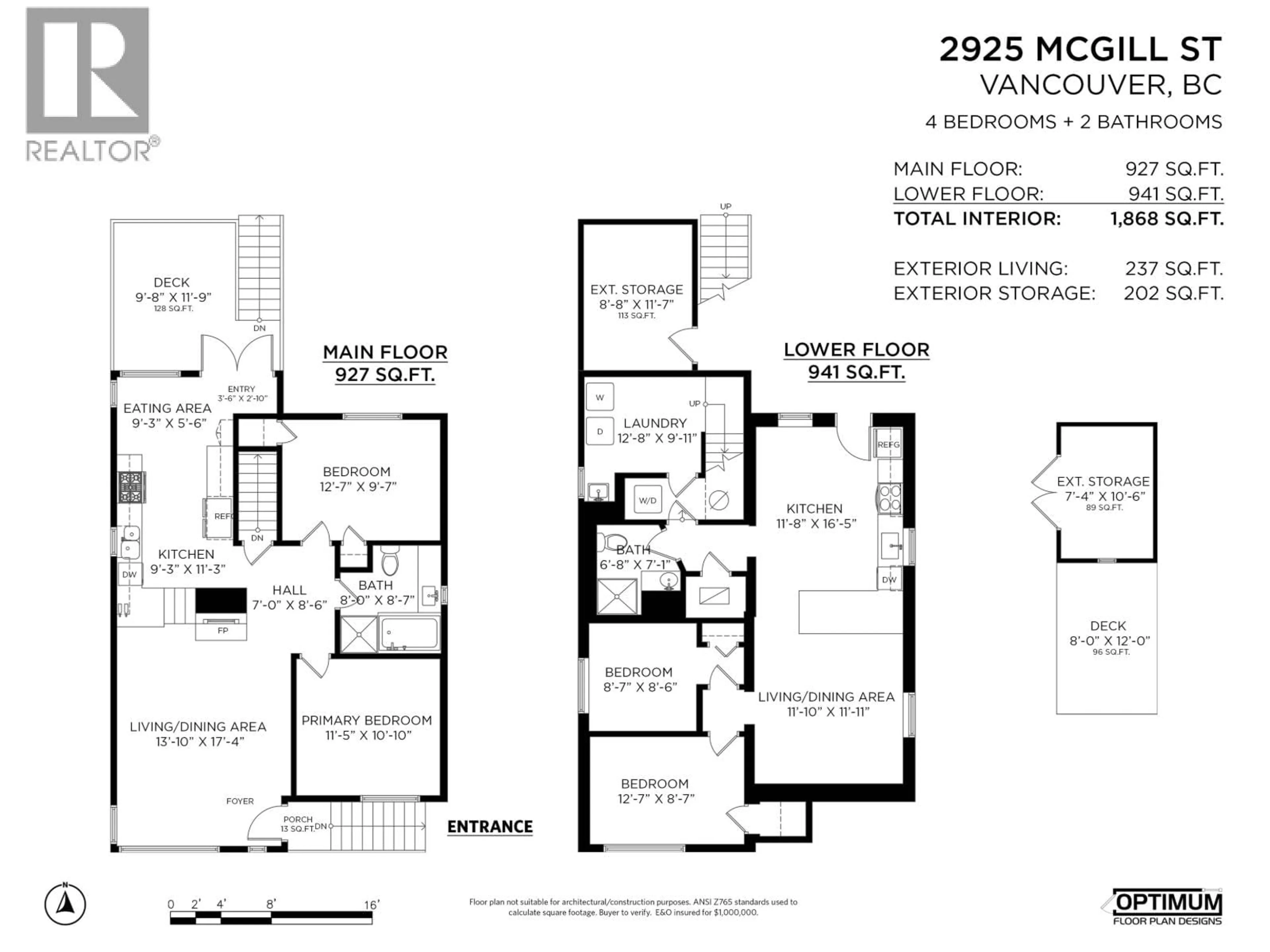 Floor plan for 2925 MCGILL STREET, Vancouver British Columbia V5K1H8