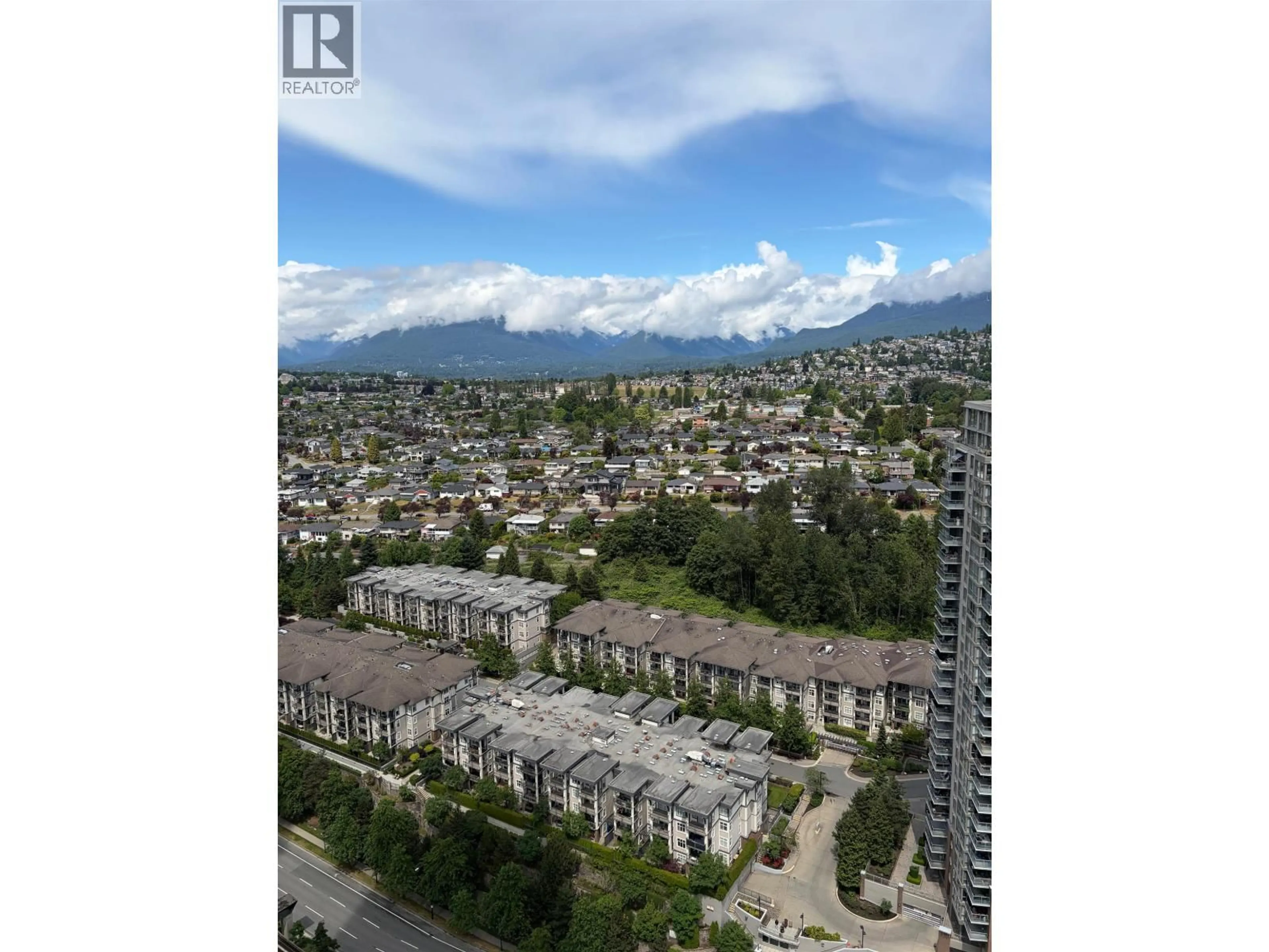 A pic from outside/outdoor area/front of a property/back of a property/a pic from drone, mountain view for 3004 - 4890 LOUGHEED HIGHWAY, Burnaby British Columbia V5C0N2