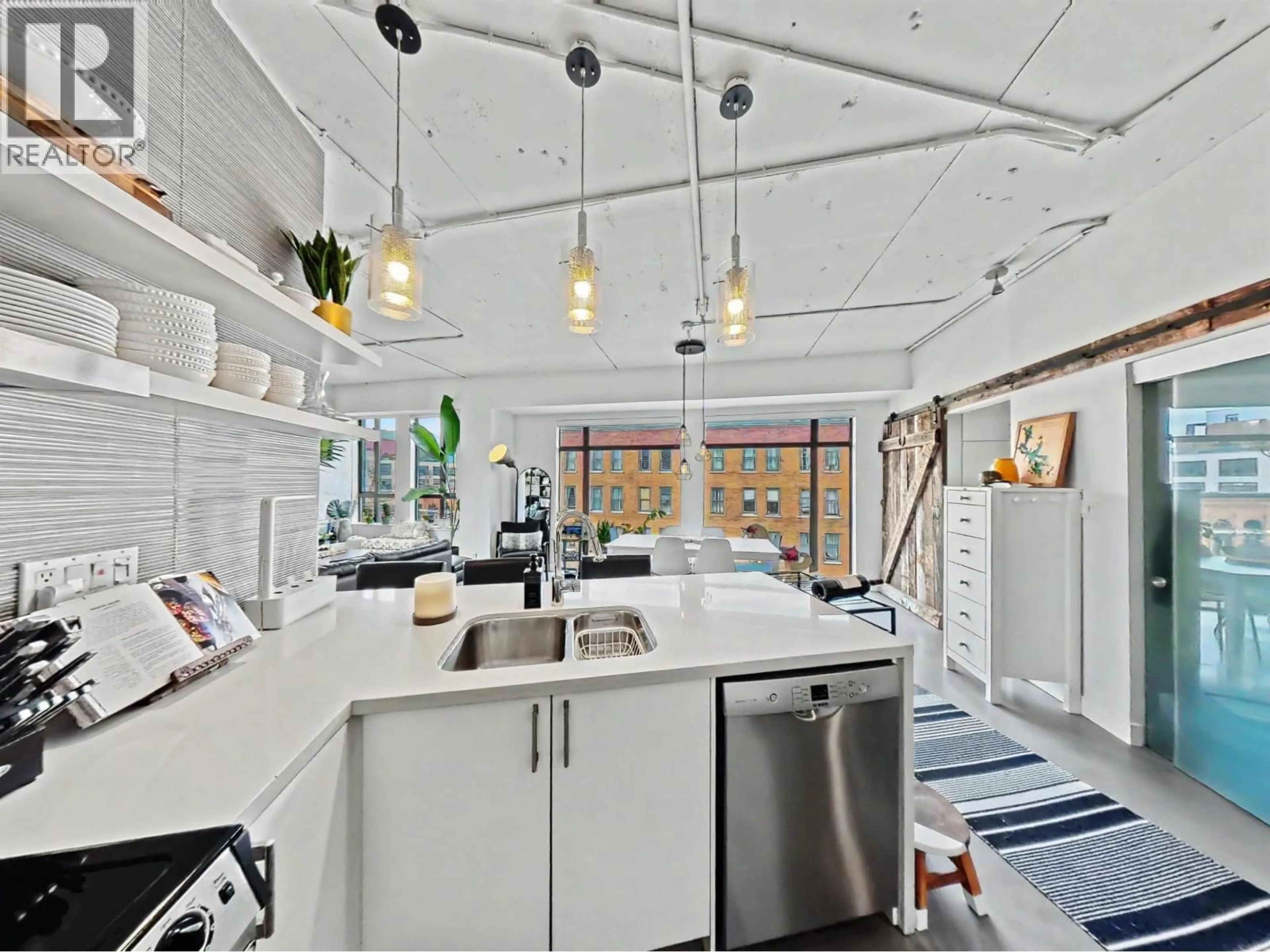 Contemporary kitchen, ceramic/tile floor for 501 - 28 POWELL STREET, Vancouver British Columbia V6A1E7