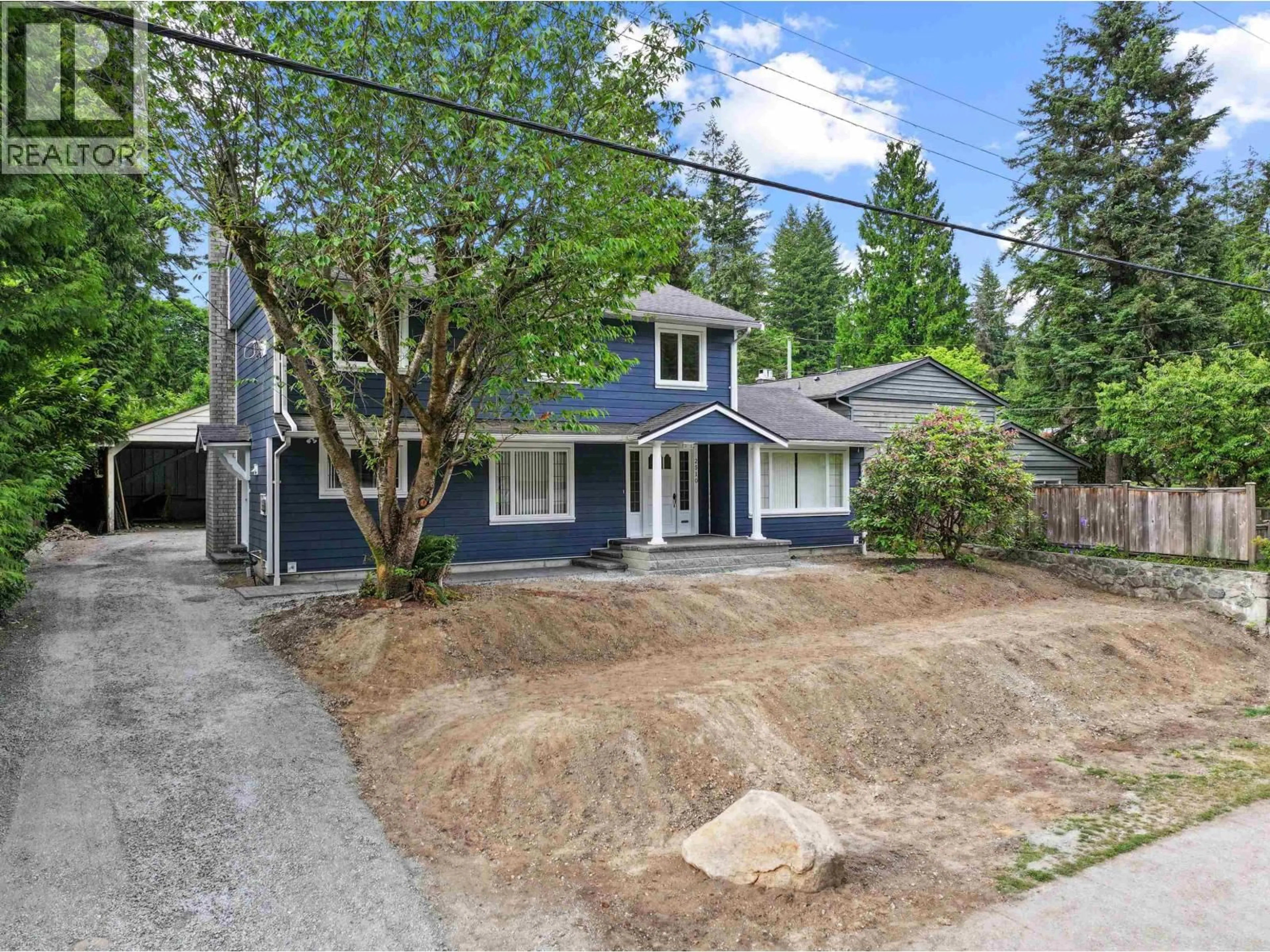 A pic from outside/outdoor area/front of a property/back of a property/a pic from drone, street for 2510 BYRON ROAD, North Vancouver British Columbia V7H1M1
