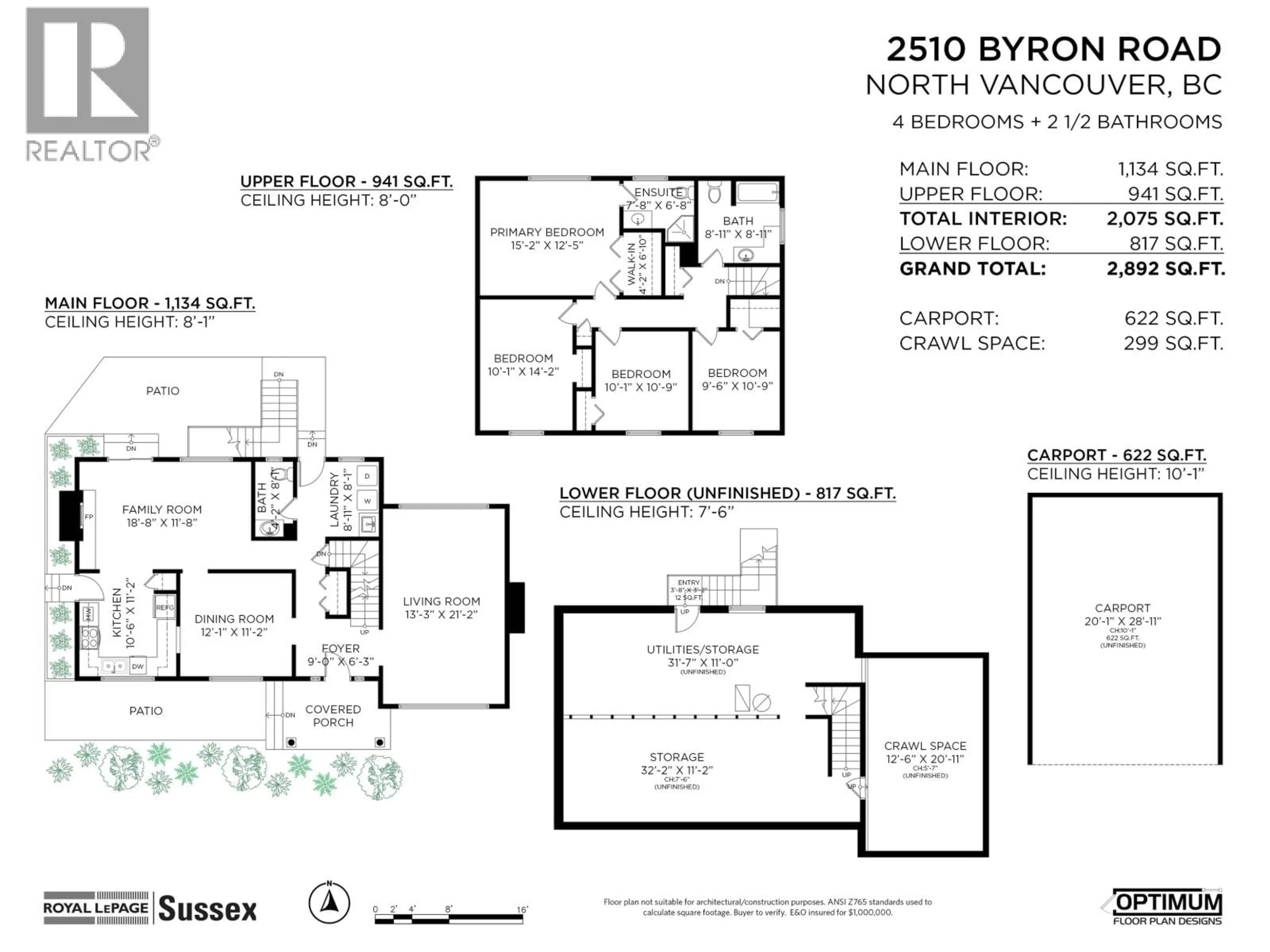 Floor plan for 2510 BYRON ROAD, North Vancouver British Columbia V7H1M1
