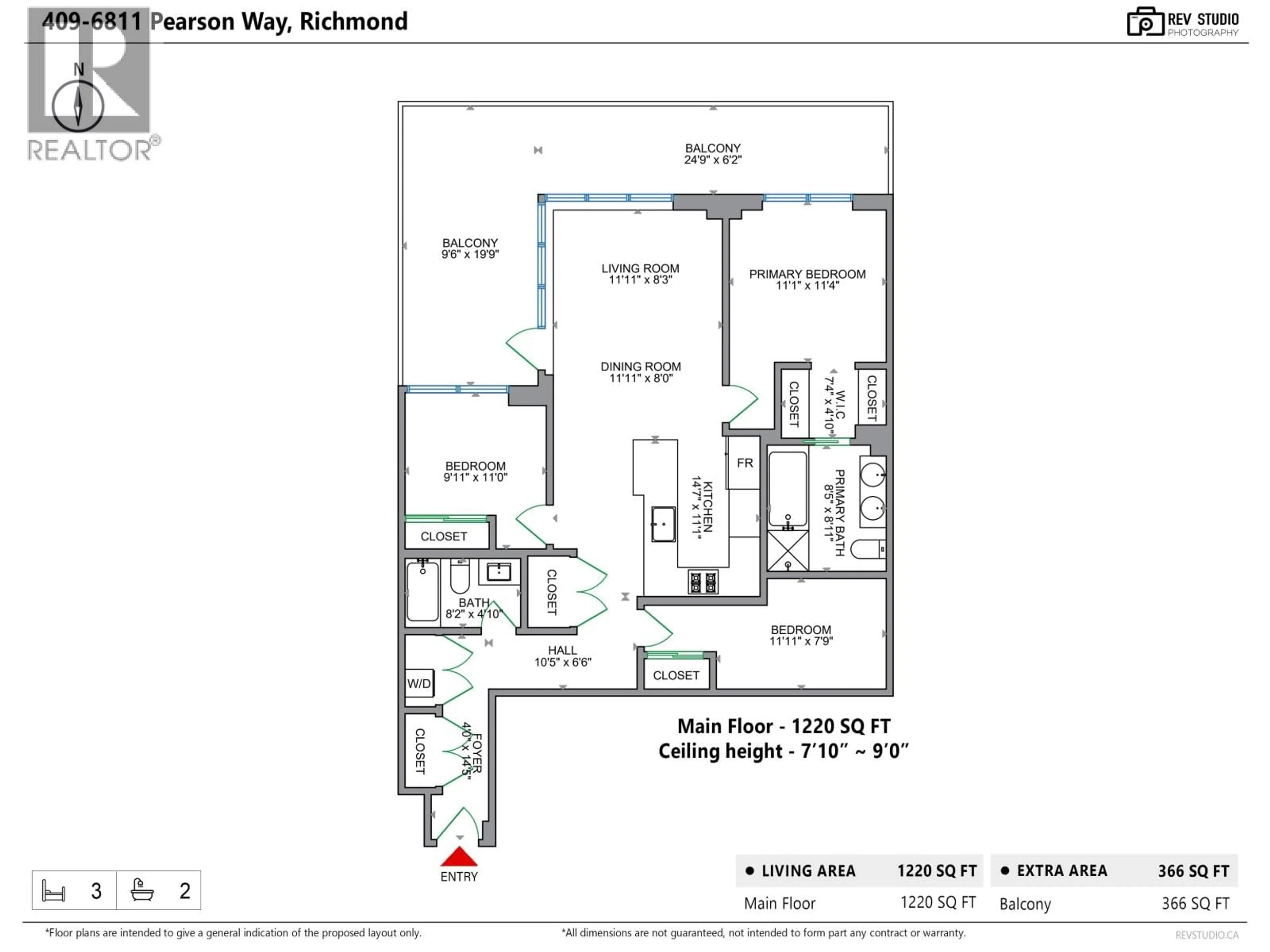 Floor plan for 409 - 6833 PEARSON WAY, Richmond British Columbia V7C0E8