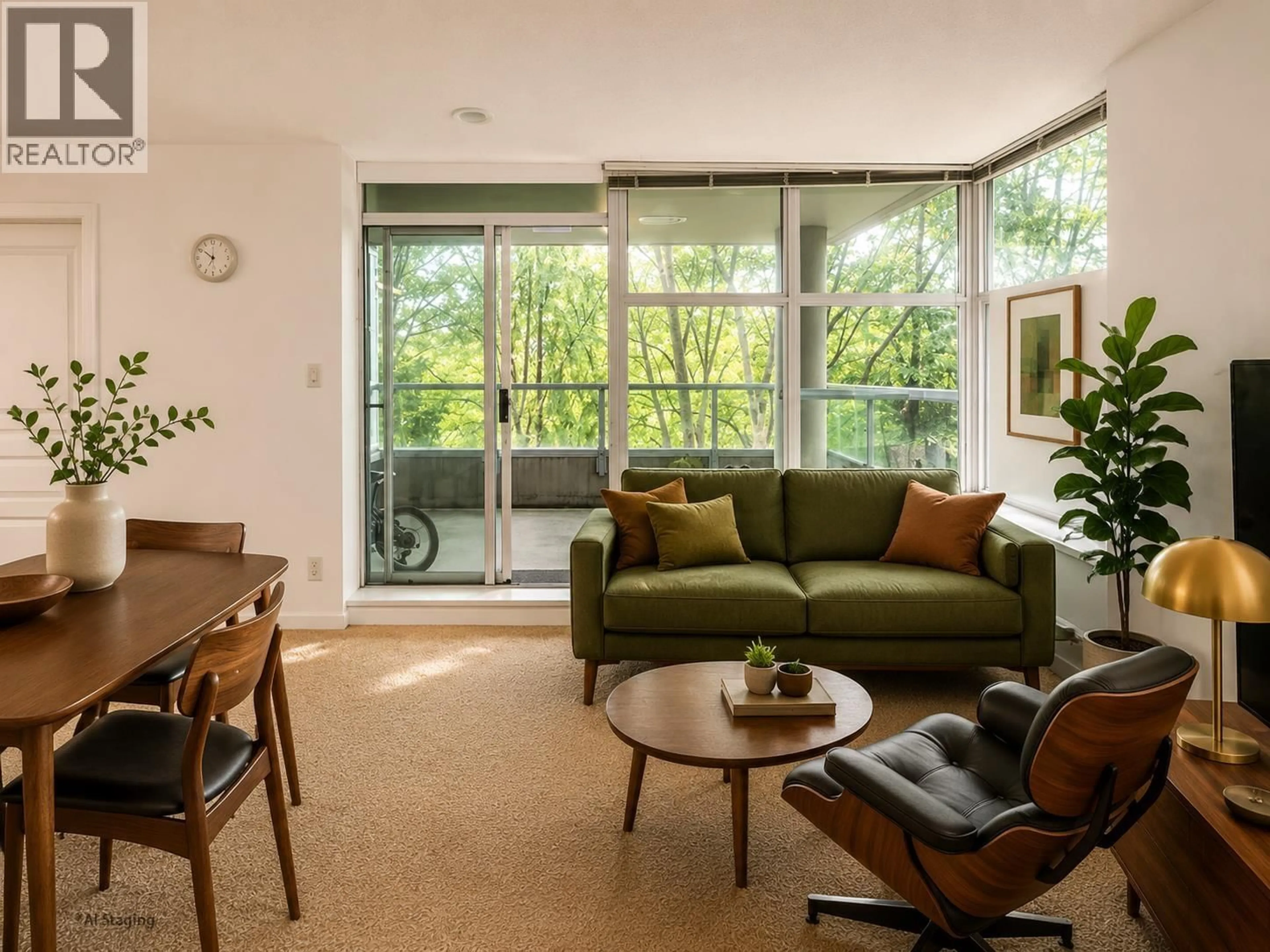 Living room with furniture, unknown for 207 - 9262 UNIVERSITY CRESCENT, Burnaby British Columbia V5A0A4