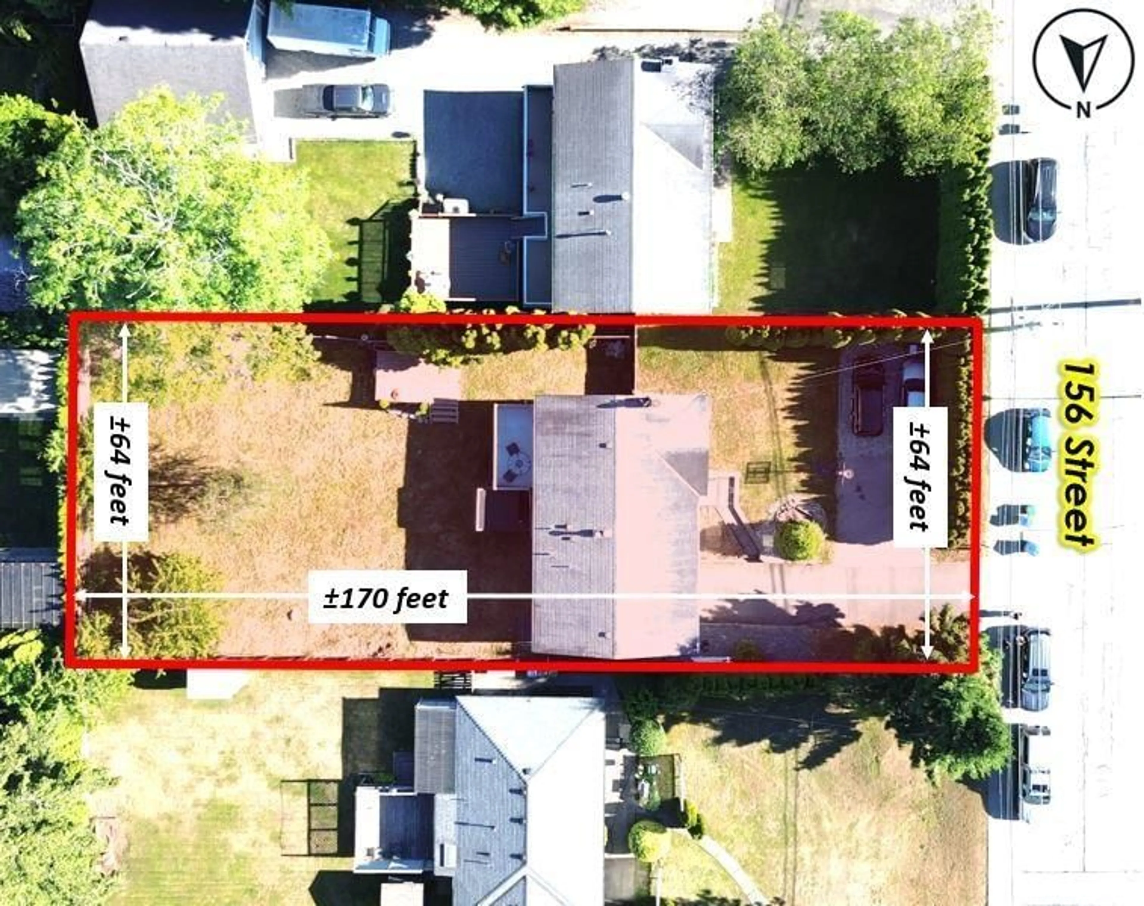 A pic from outside/outdoor area/front of a property/back of a property/a pic from drone, street for 1728 156 STREET, Surrey British Columbia V4A4T1