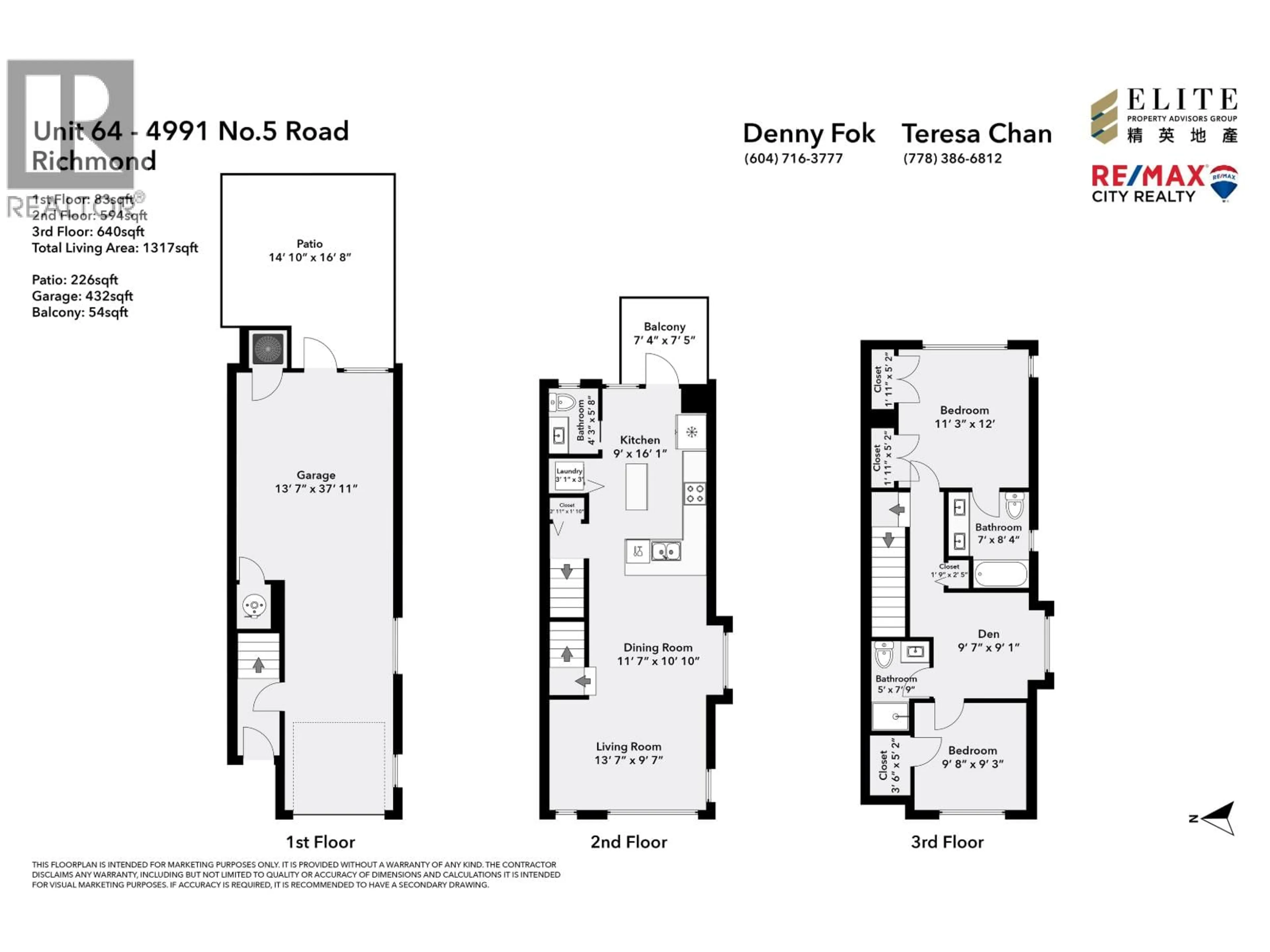 Floor plan for 64 - 4991 NO. 5 ROAD, Richmond British Columbia V6X0S9