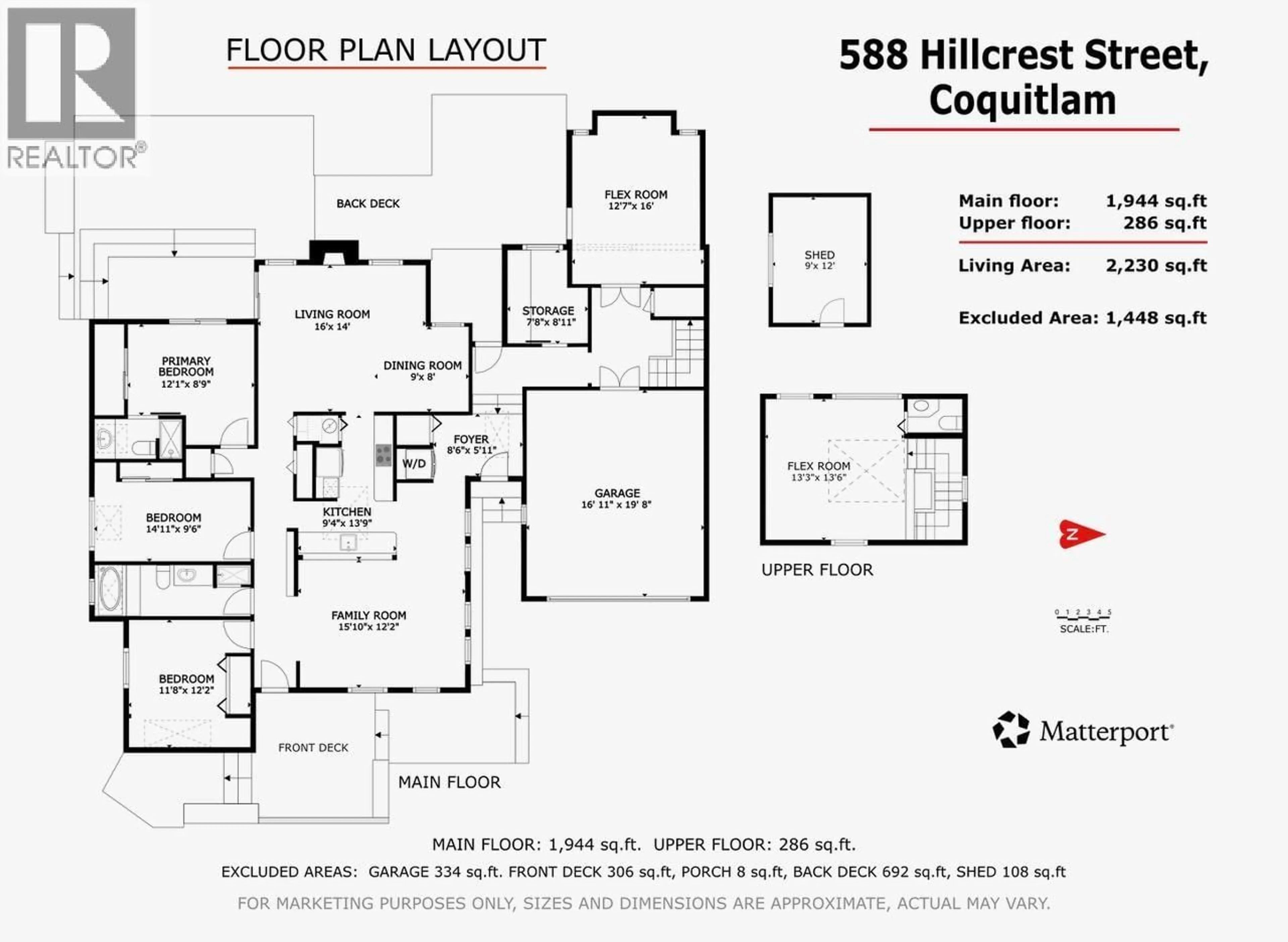 Floor plan for 588 HILLCREST STREET, Coquitlam British Columbia V3J6N8