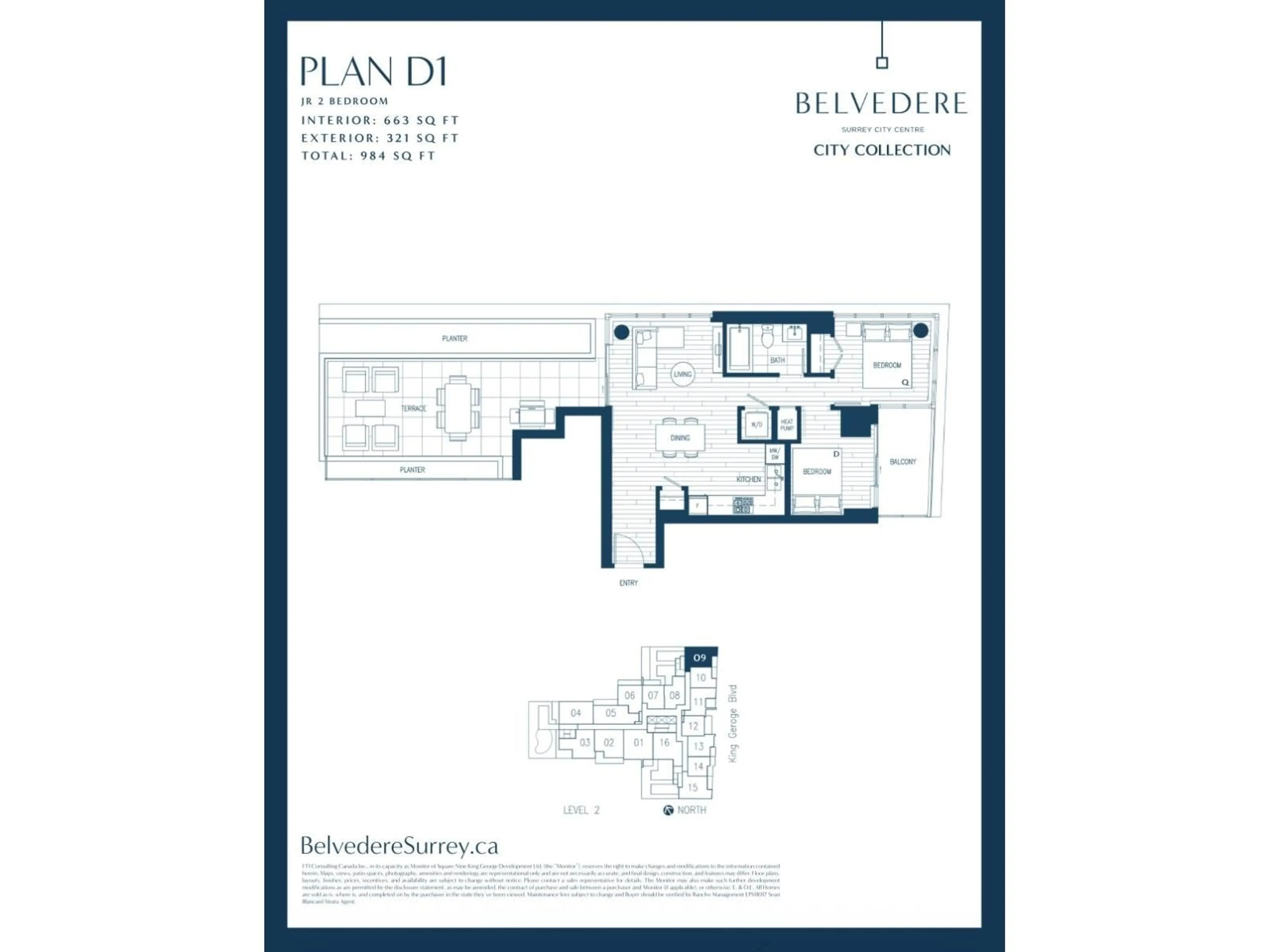 Floor plan for 209 - 9675 KING GEORGE BOULEVARD, Surrey British Columbia V3T2V3
