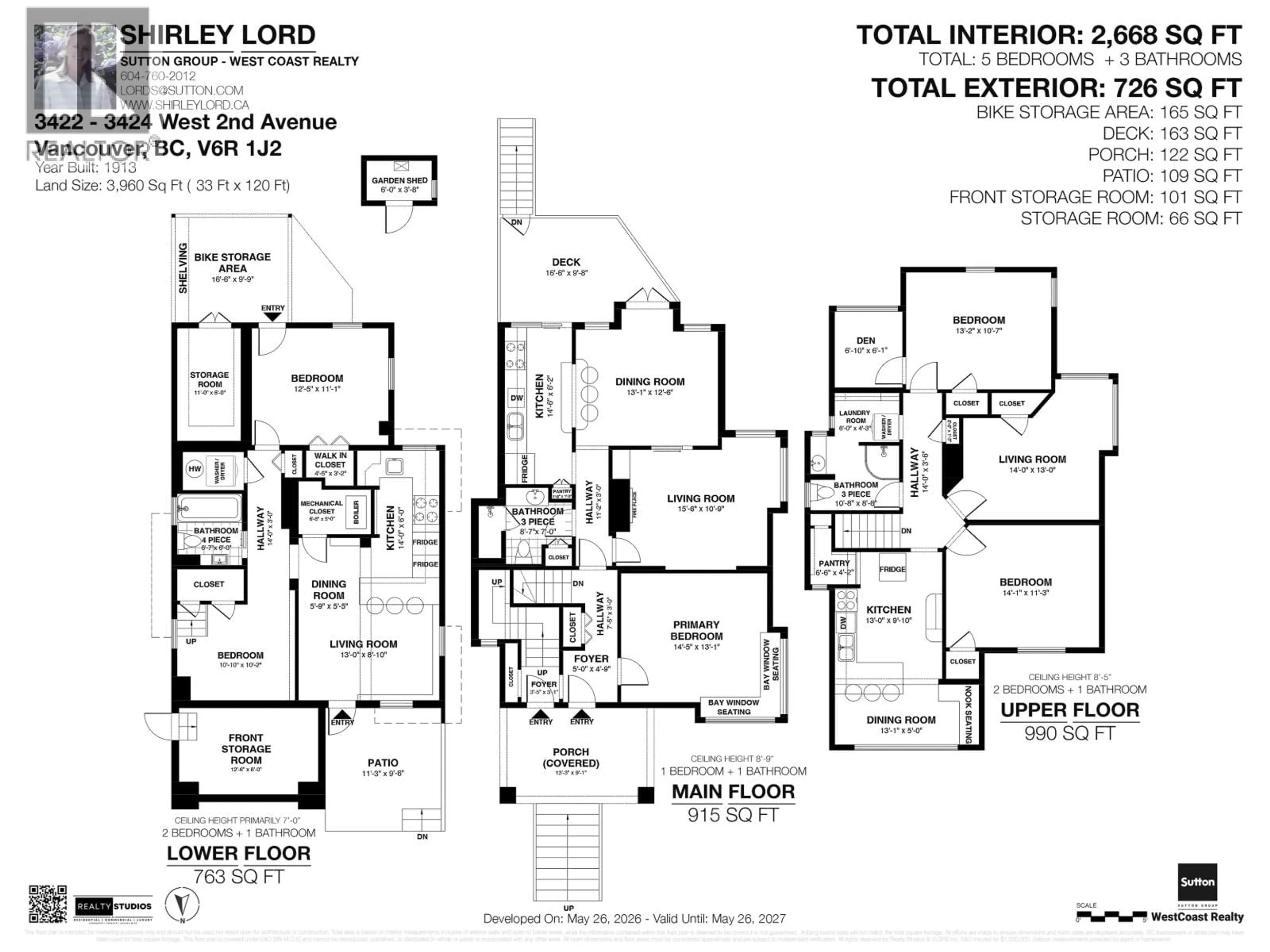 Floor plan for 3422 - - 3424 2ND AVENUE, Vancouver British Columbia V6R1J2