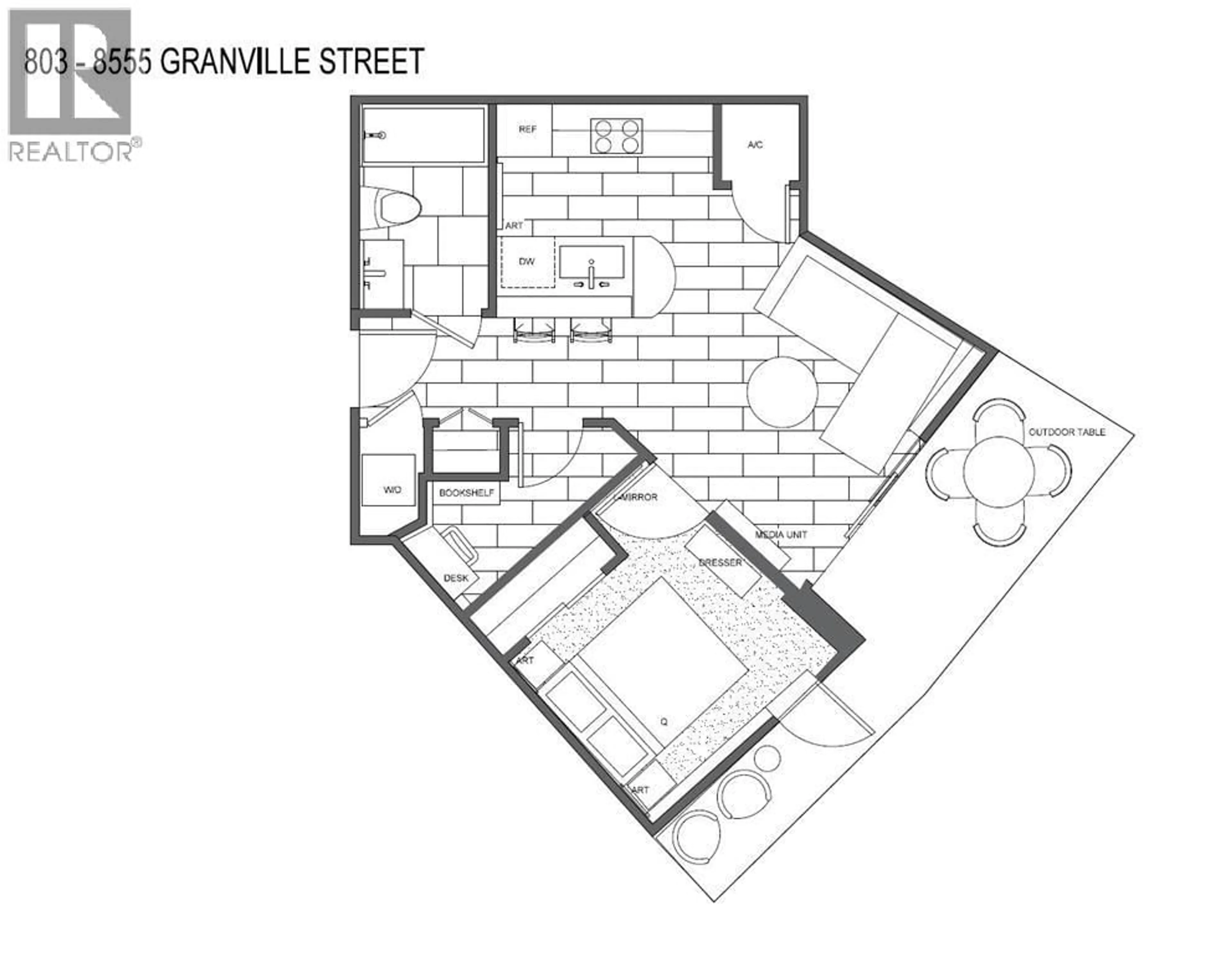 Floor plan for 803 - 8555 GRANVILLE STREET, Vancouver British Columbia V6P0C3
