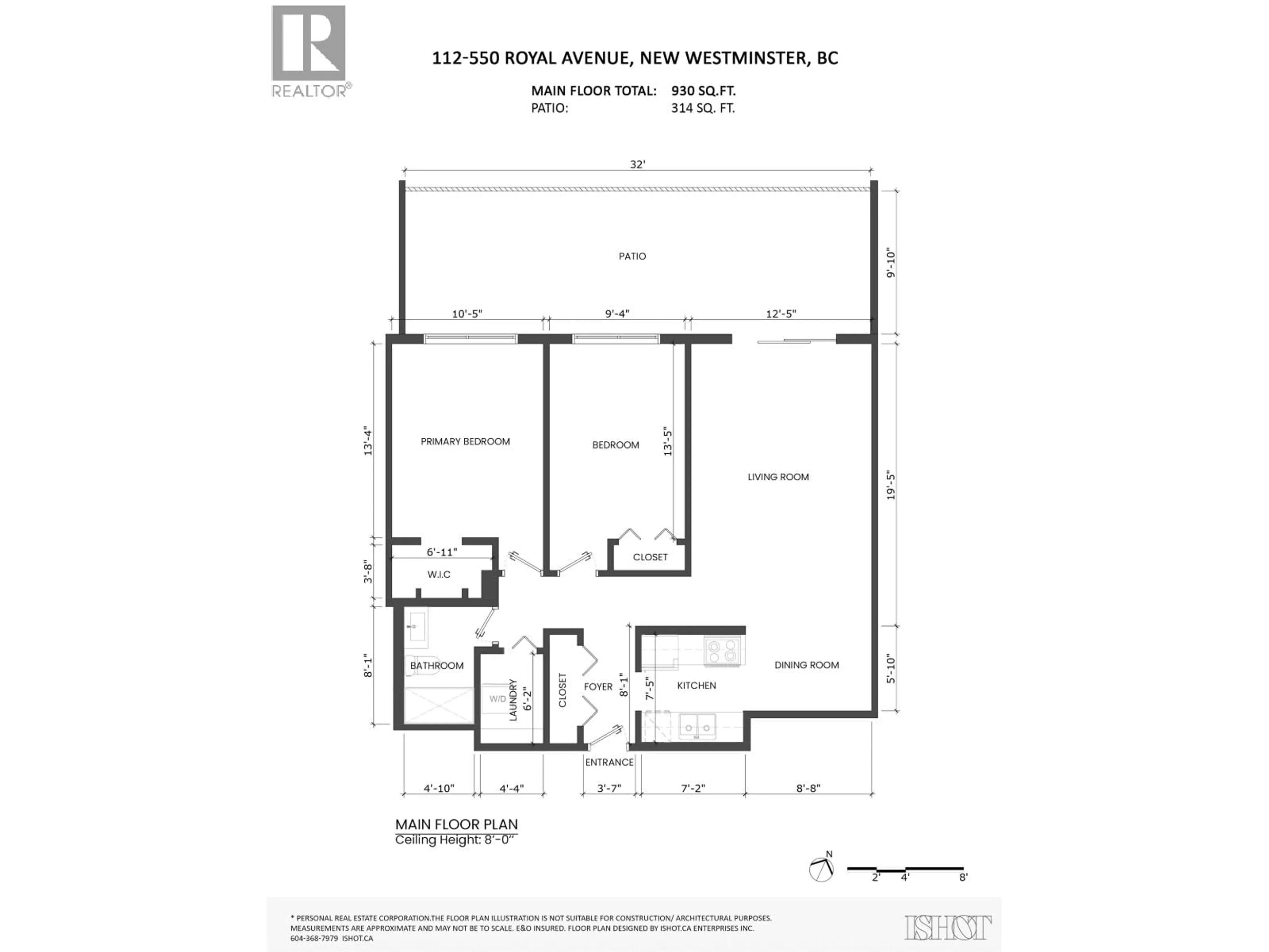 Floor plan for 112 - 550 ROYAL AVENUE, New Westminster British Columbia V3L5H9