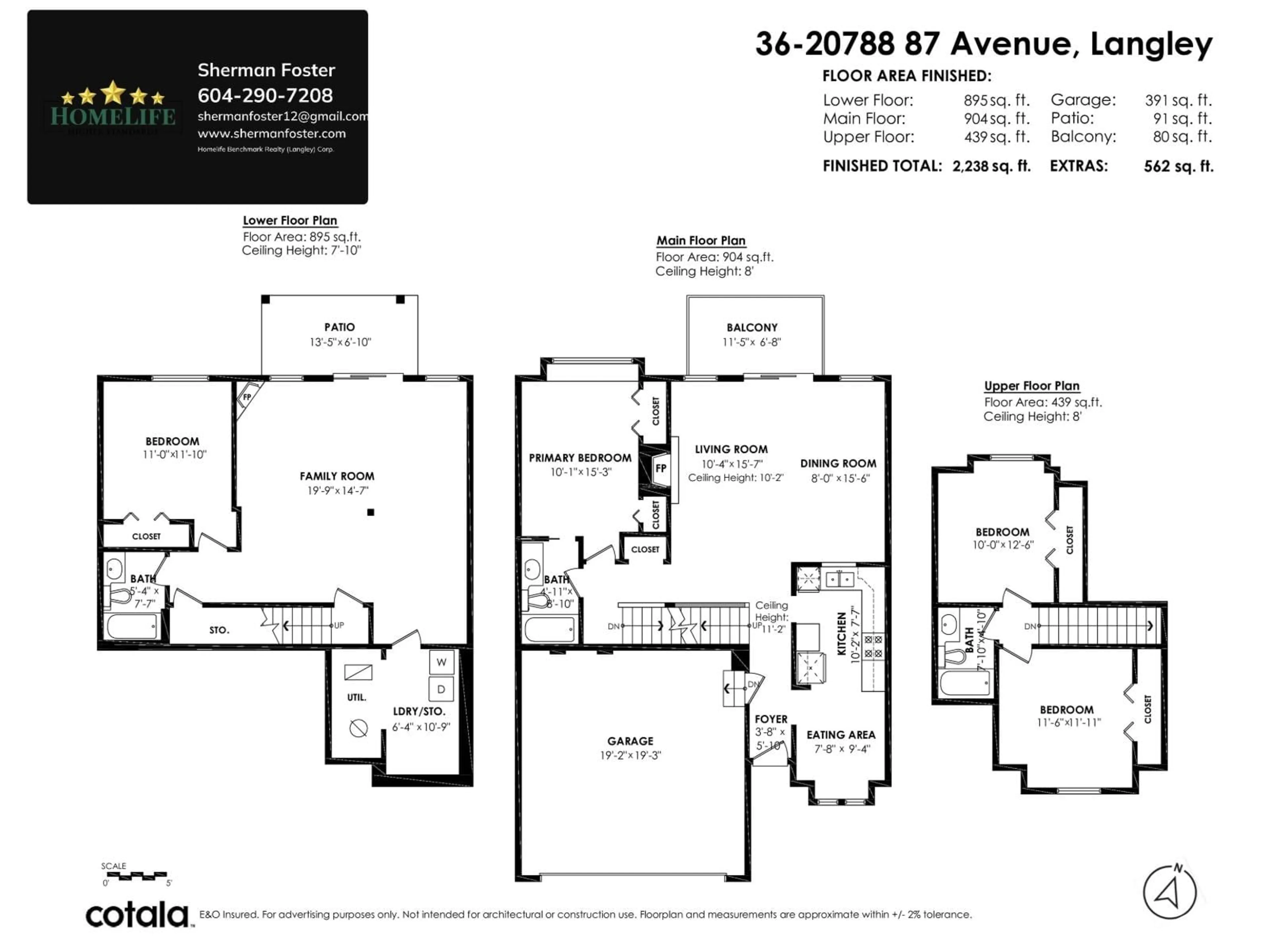 Floor plan for 36 - 20788 87 AVENUE, Langley British Columbia V1M3W7