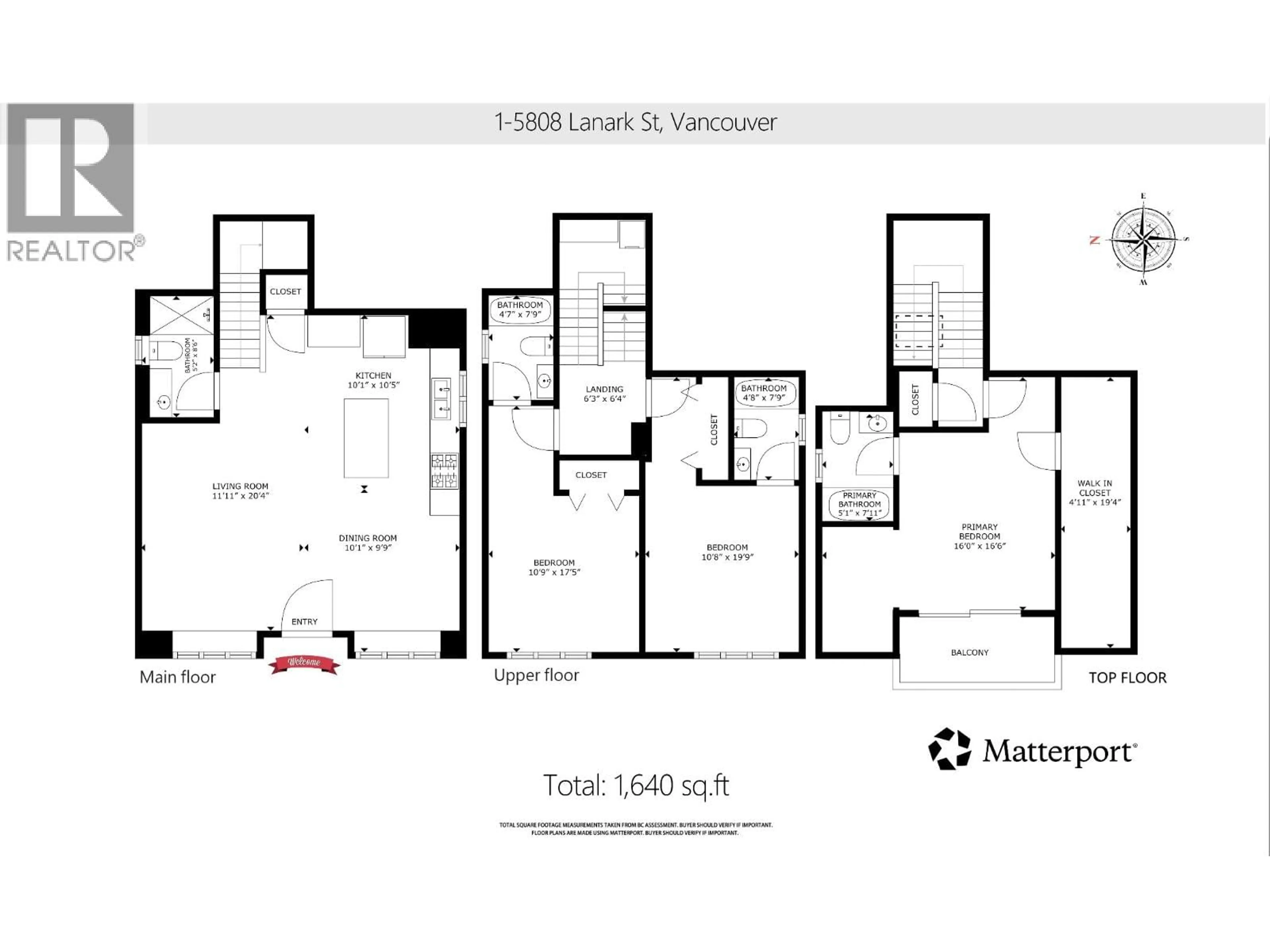 Floor plan for 1 - 5808 LANARK STREET, Vancouver British Columbia V5P2Y4