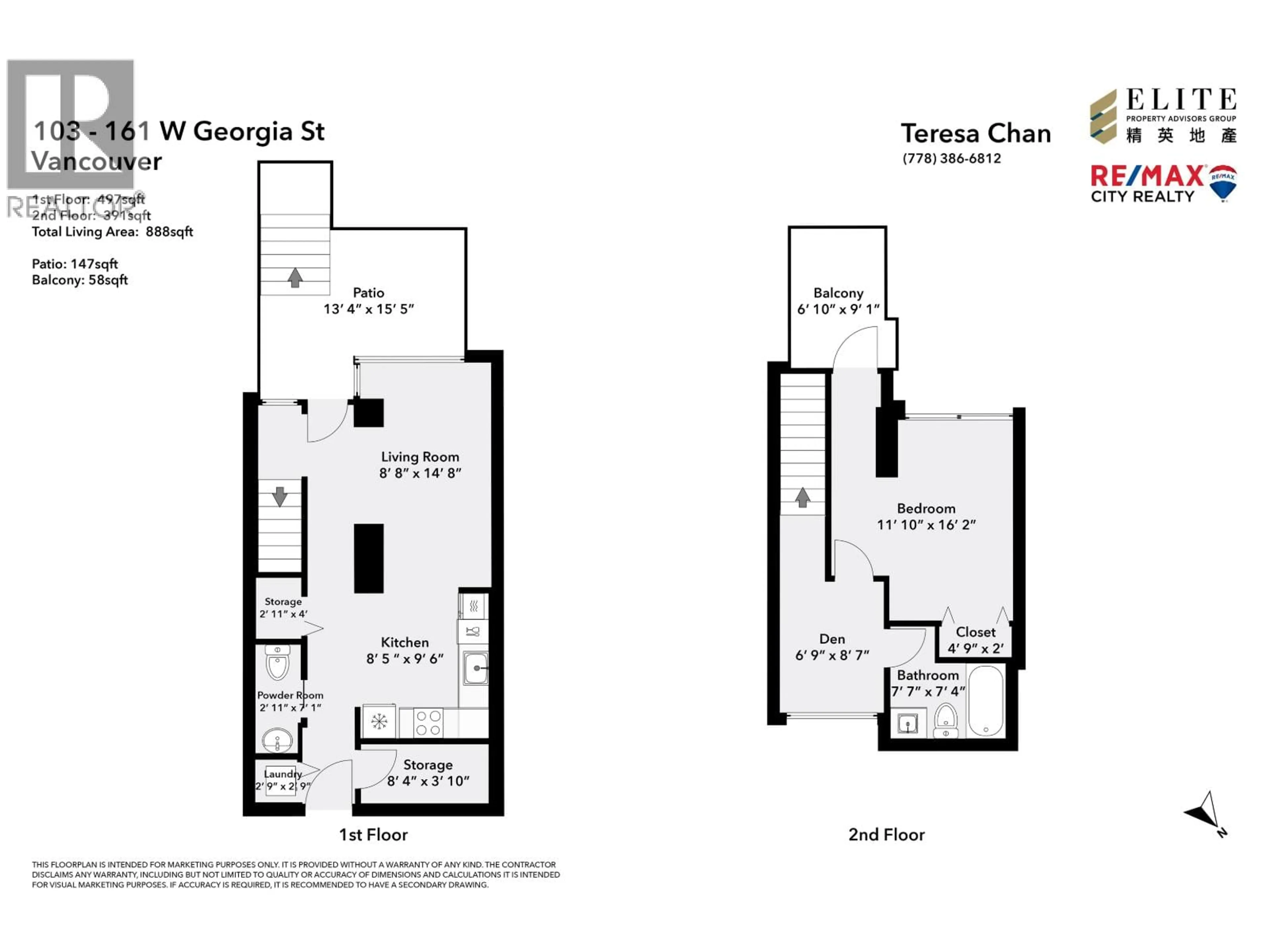 Floor plan for 103 - 161 GEORGIA STREET, Vancouver British Columbia V6B0K9