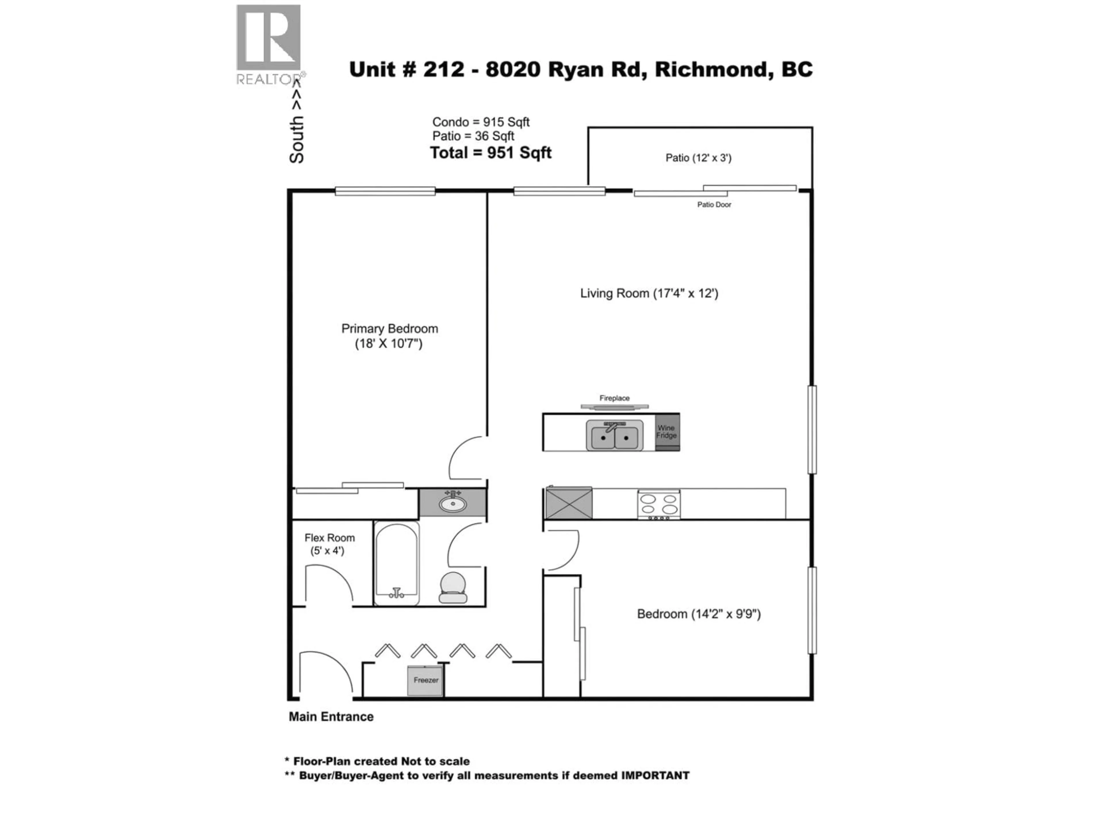 Floor plan for 212 - 8020 RYAN ROAD, Richmond British Columbia V7A2E5