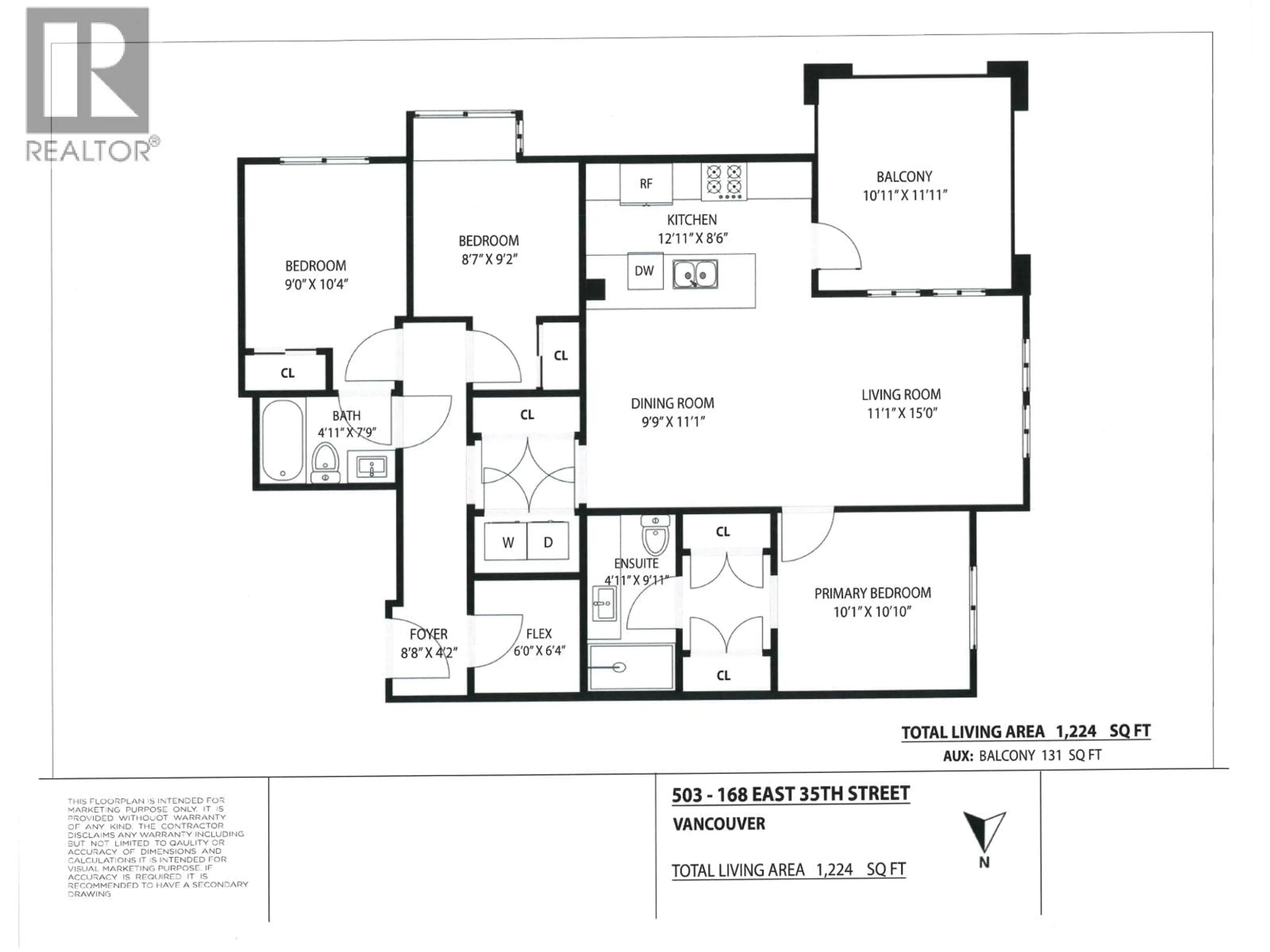 Floor plan for 308 - 168 35TH AVENUE, Vancouver British Columbia V5W1A6