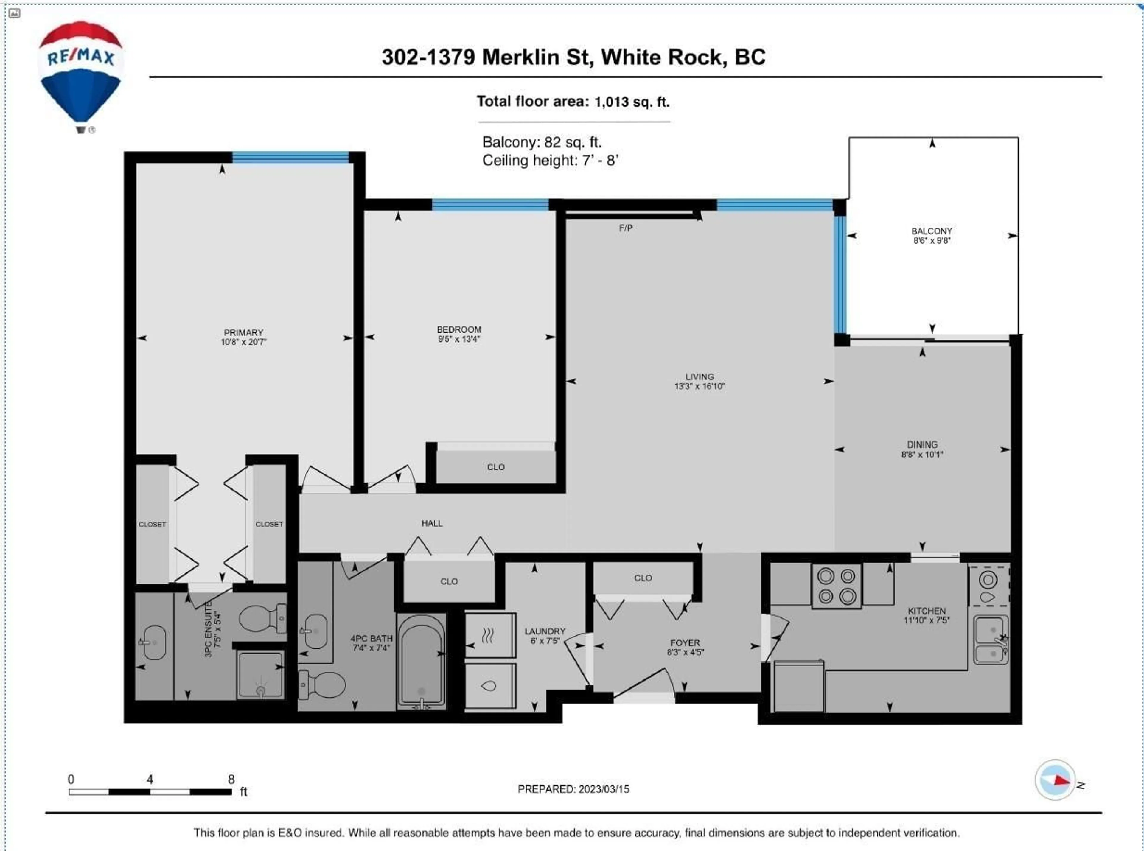 Floor plan for 302 - 1379 MERKLIN STREET, White Rock British Columbia V4B4C2