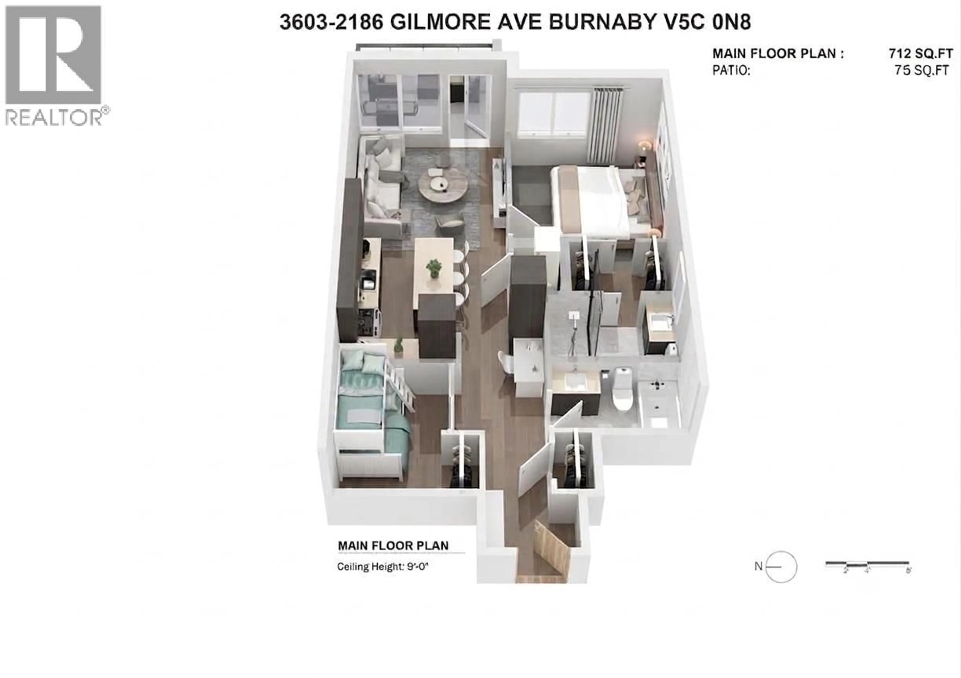 Floor plan for 3603 - 2186 GILMORE AVENUE, Burnaby British Columbia V5C0N7