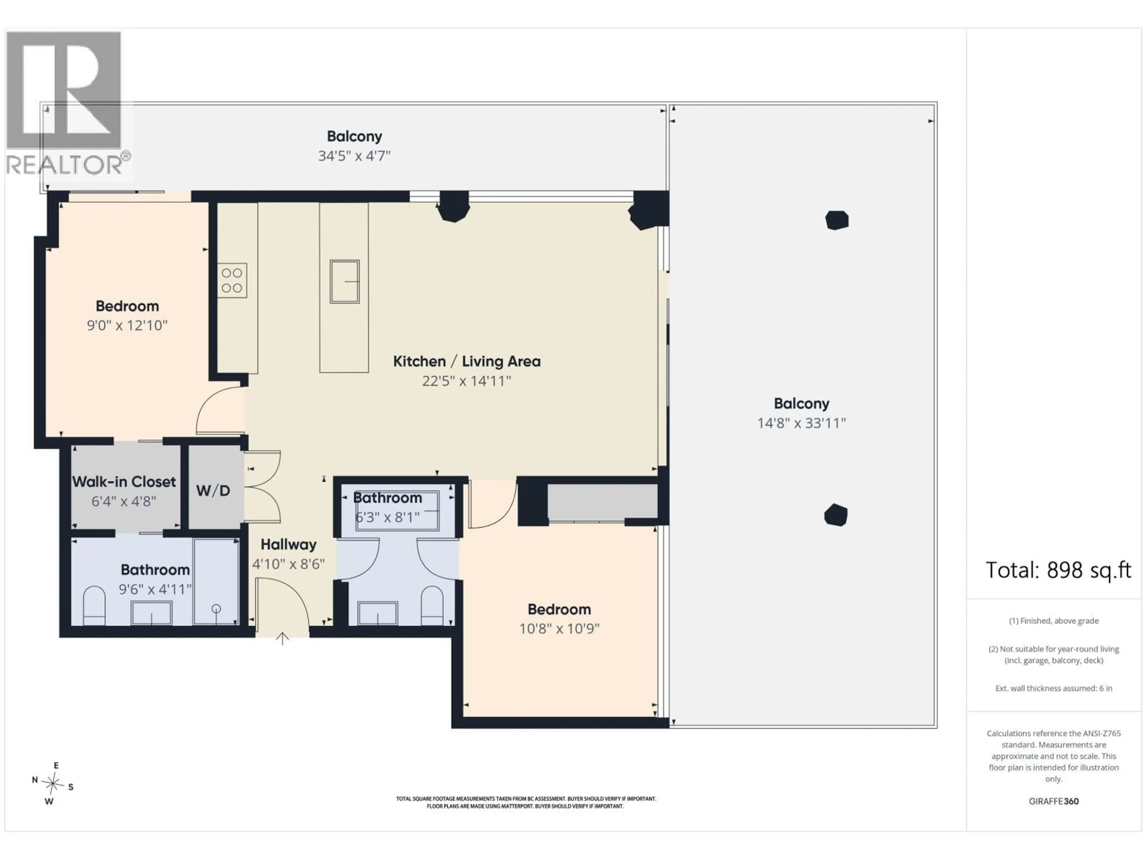 Floor plan for 1101 - 5788 GILBERT ROAD, Richmond British Columbia V6X1B7