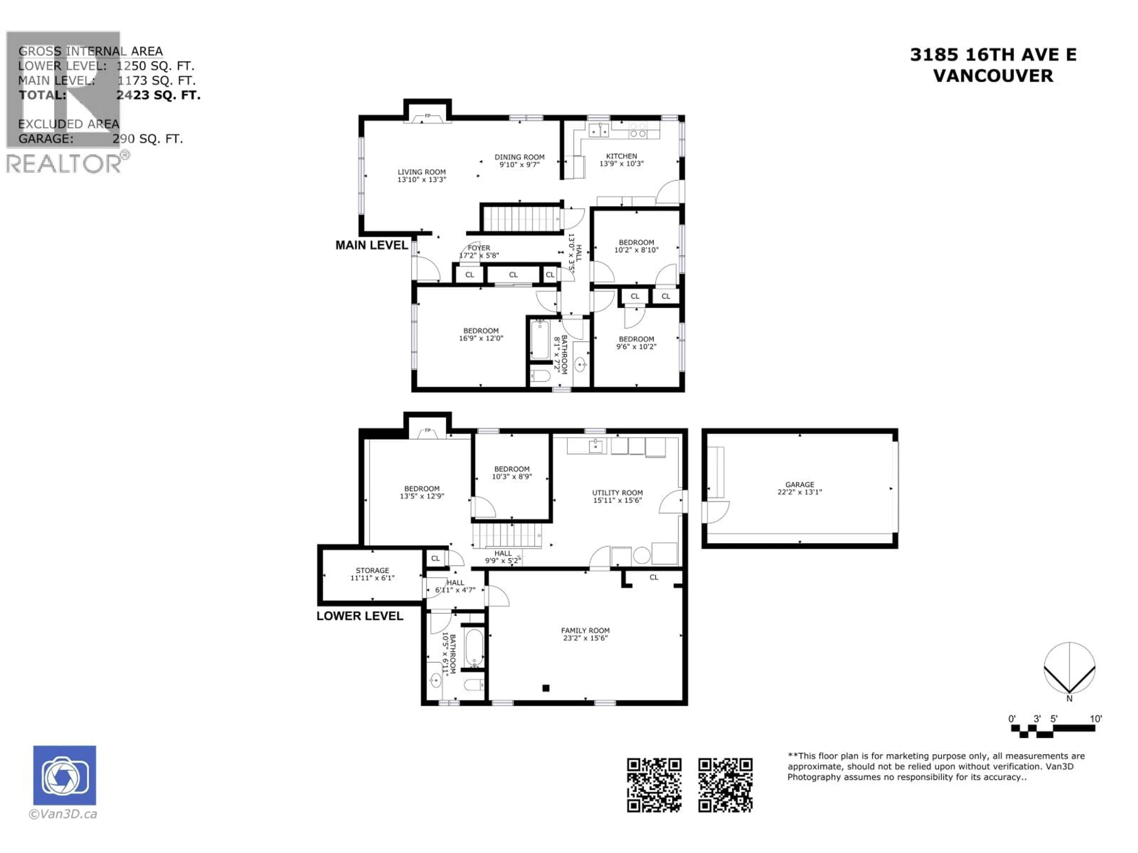 Floor plan for 3185 16TH AVENUE, Vancouver British Columbia V5M2M7