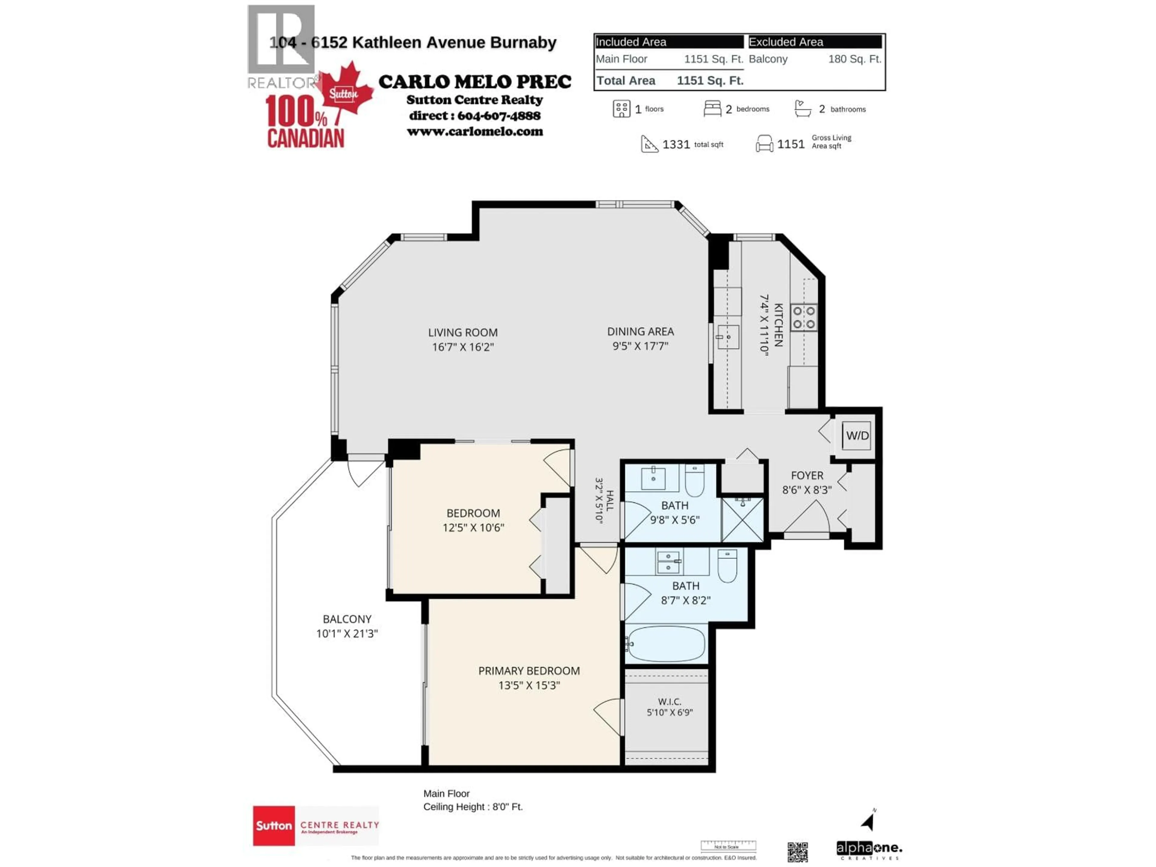 Floor plan for 104 - 6152 KATHLEEN AVENUE, Burnaby British Columbia V5H4K8
