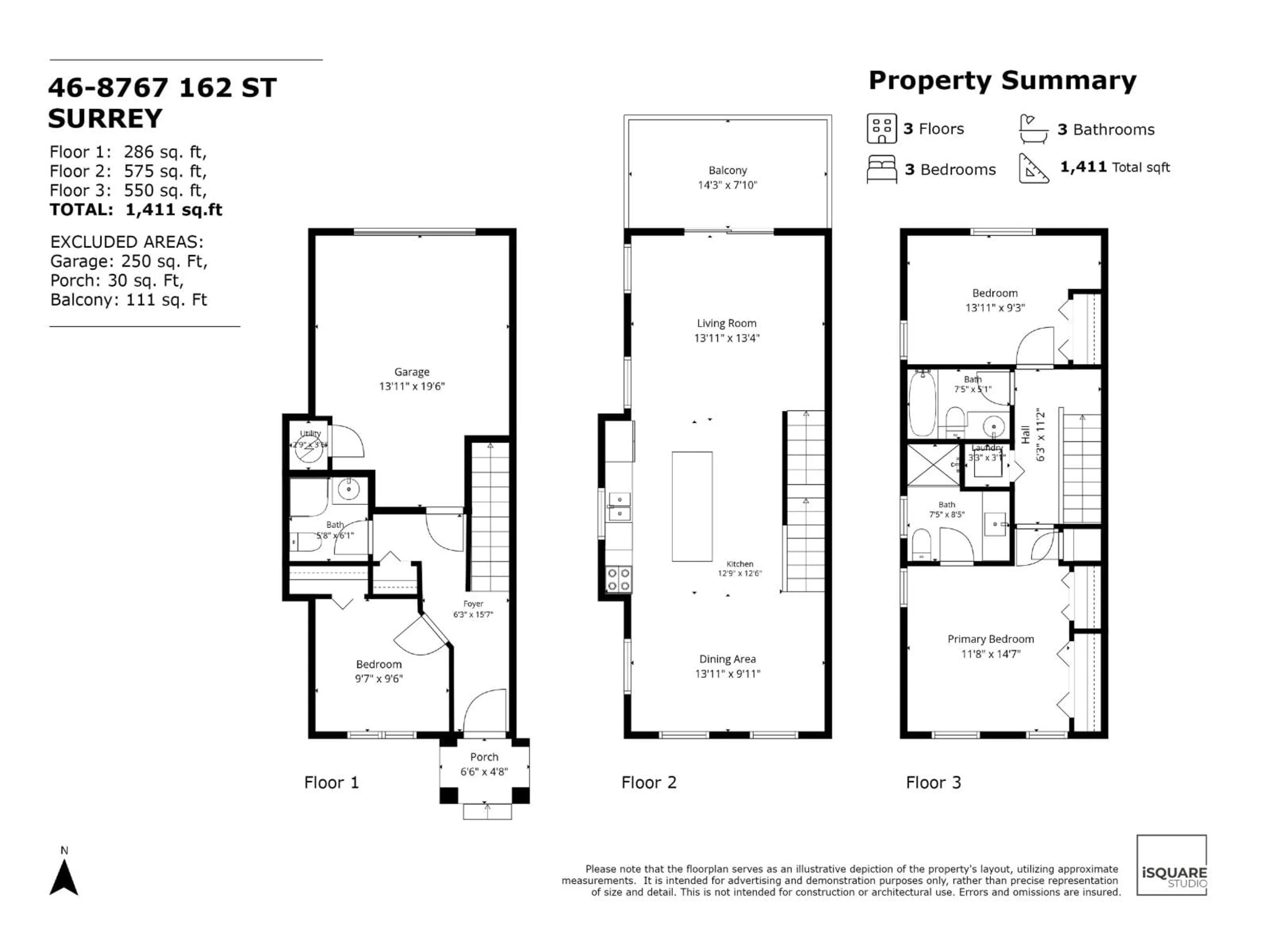 Floor plan for 46 - 8767 162 STREET, Surrey British Columbia V4N6K7
